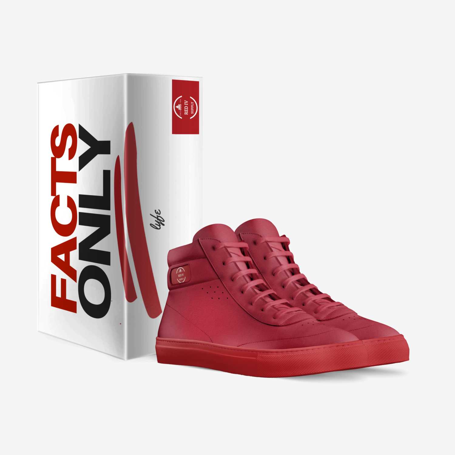 Red IV custom made in Italy shoes by Facts Only | Box view