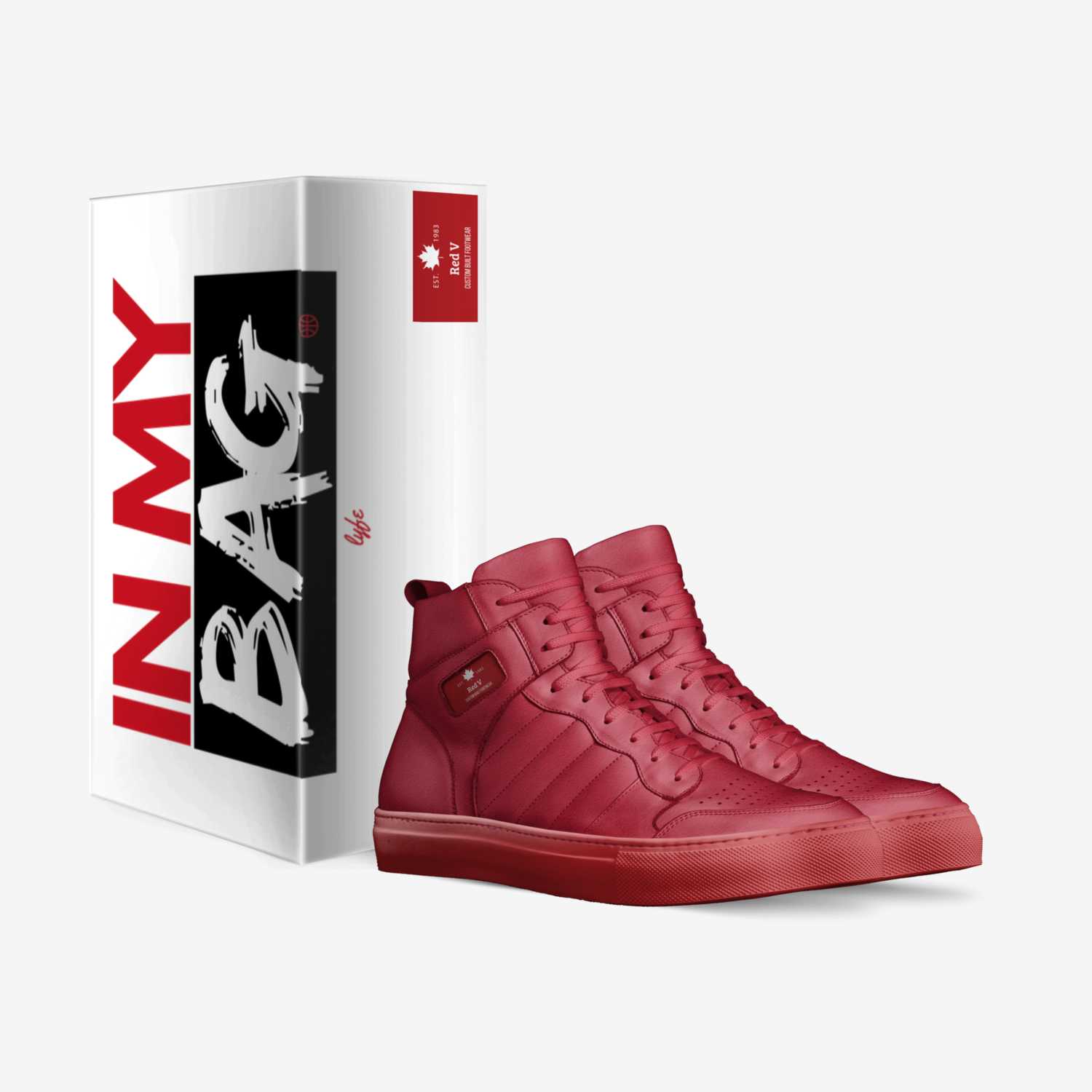 Red V custom made in Italy shoes by Facts Only | Box view