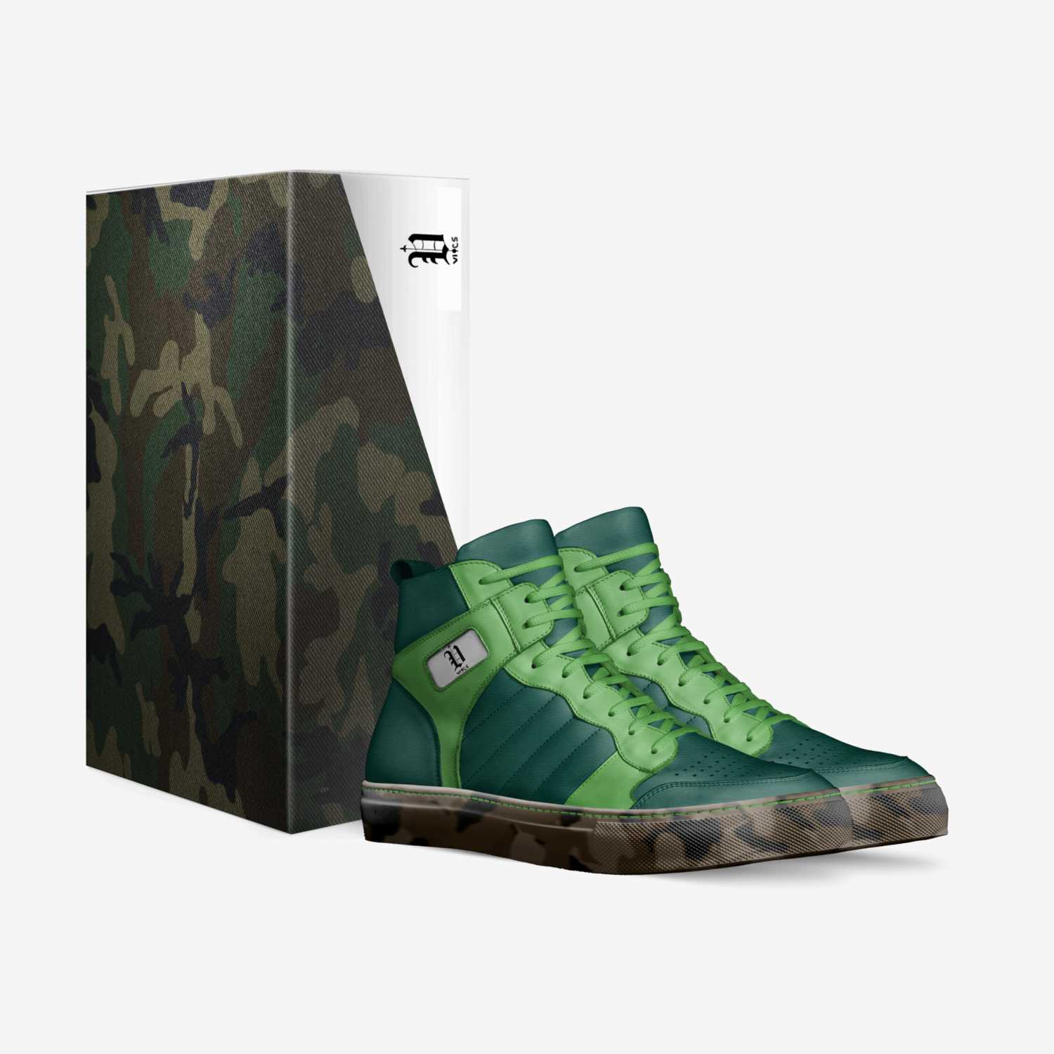 vics camo custom made in Italy shoes by Brayden Murphy | Box view