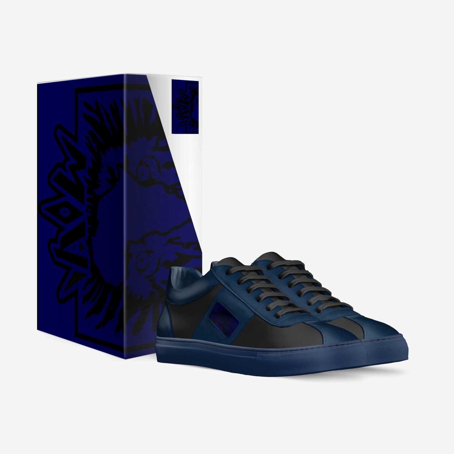DUB LOW'S BLK/BLUE custom made in Italy shoes by Adrian Willis | Box view