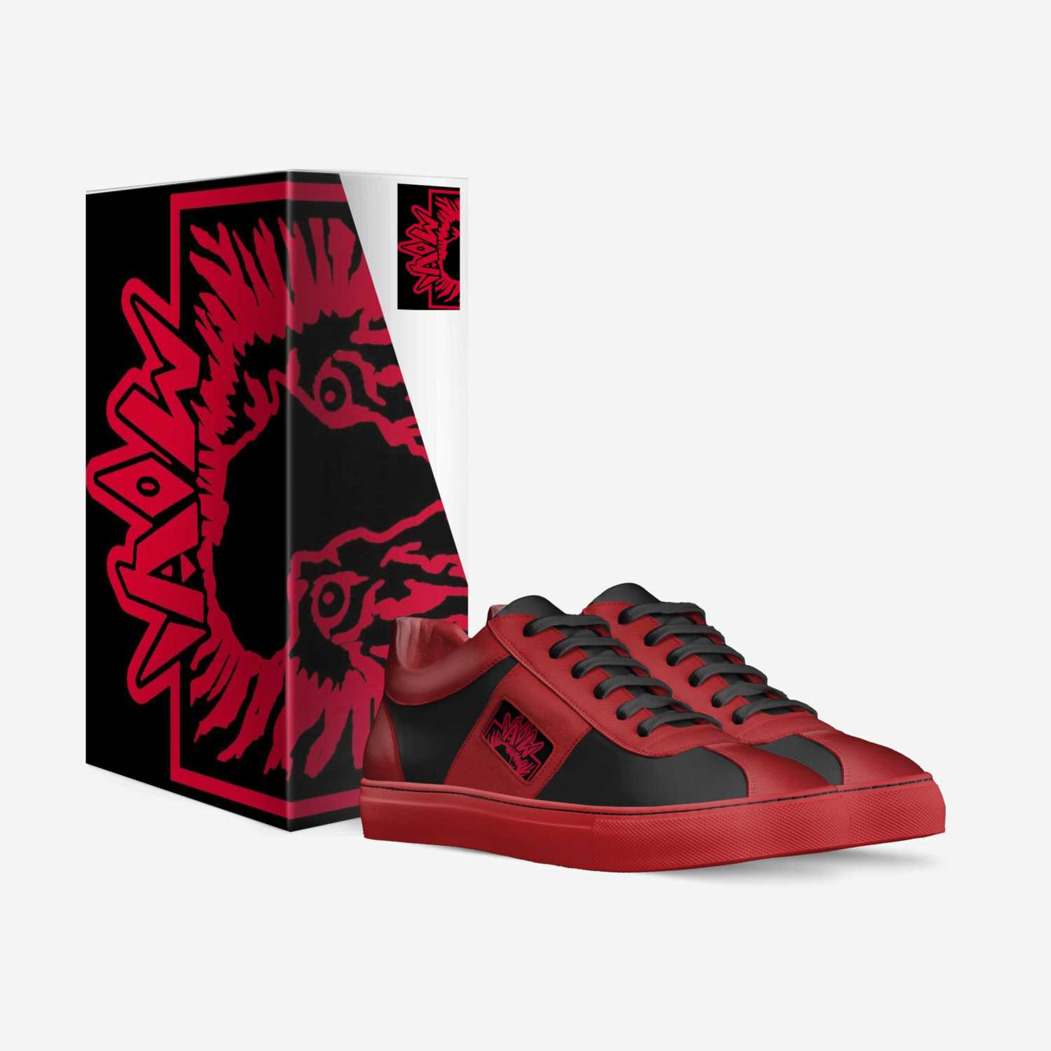 DUBLOWS RED/BLACK custom made in Italy shoes by Adrian Willis | Box view