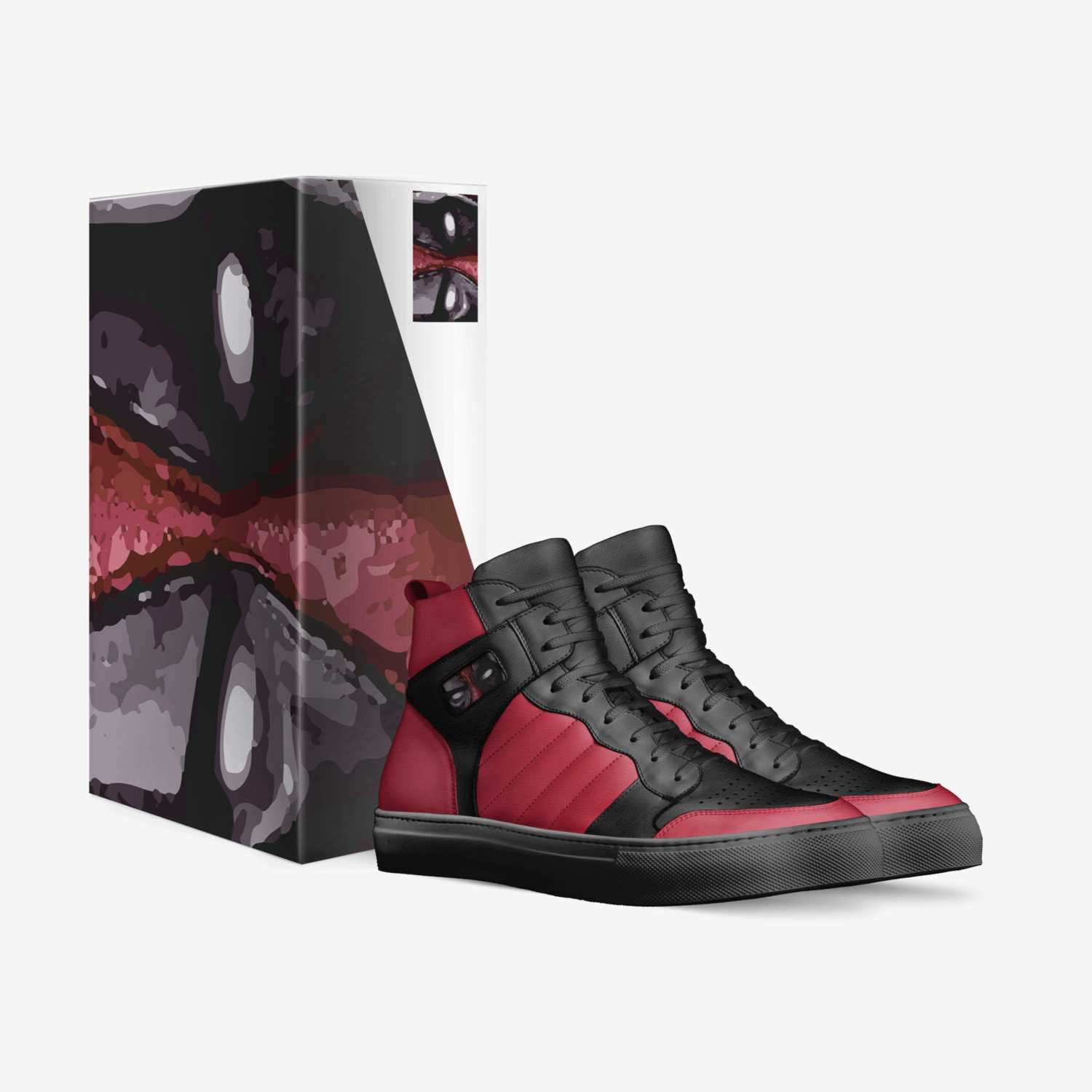 Deadpool custom made in Italy shoes by Long Vo | Box view