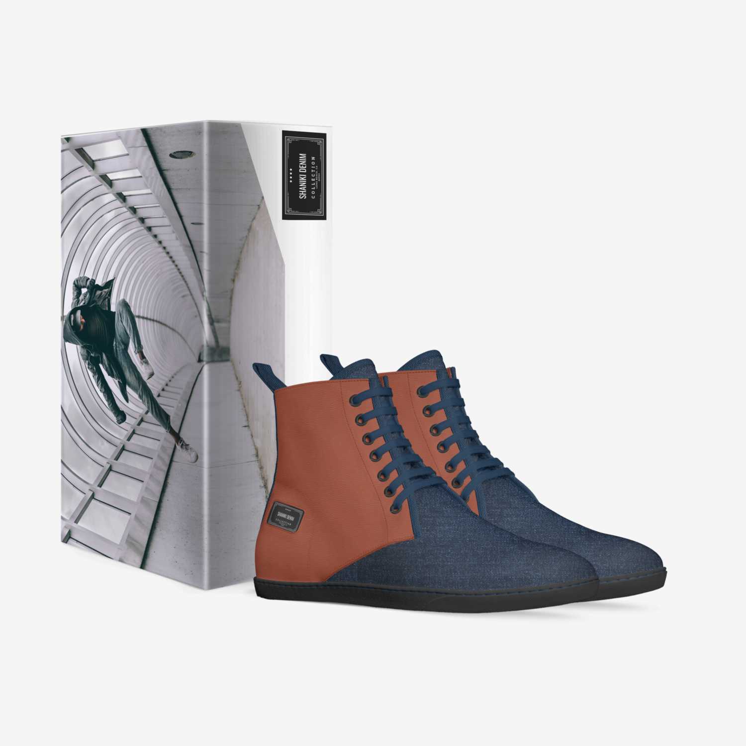 shaniki denim custom made in Italy shoes by Shaniki Smith | Box view