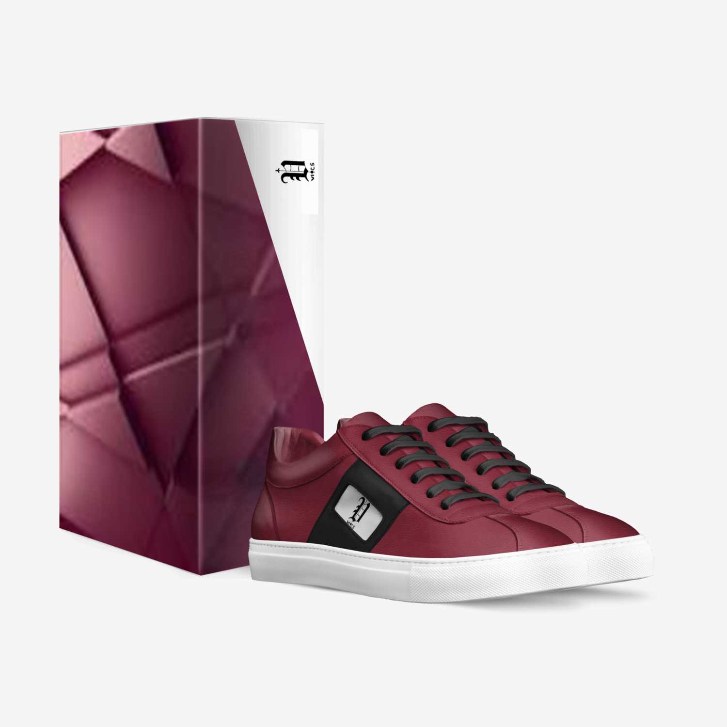 Vics maroon custom made in Italy shoes by Brayden Murphy | Box view