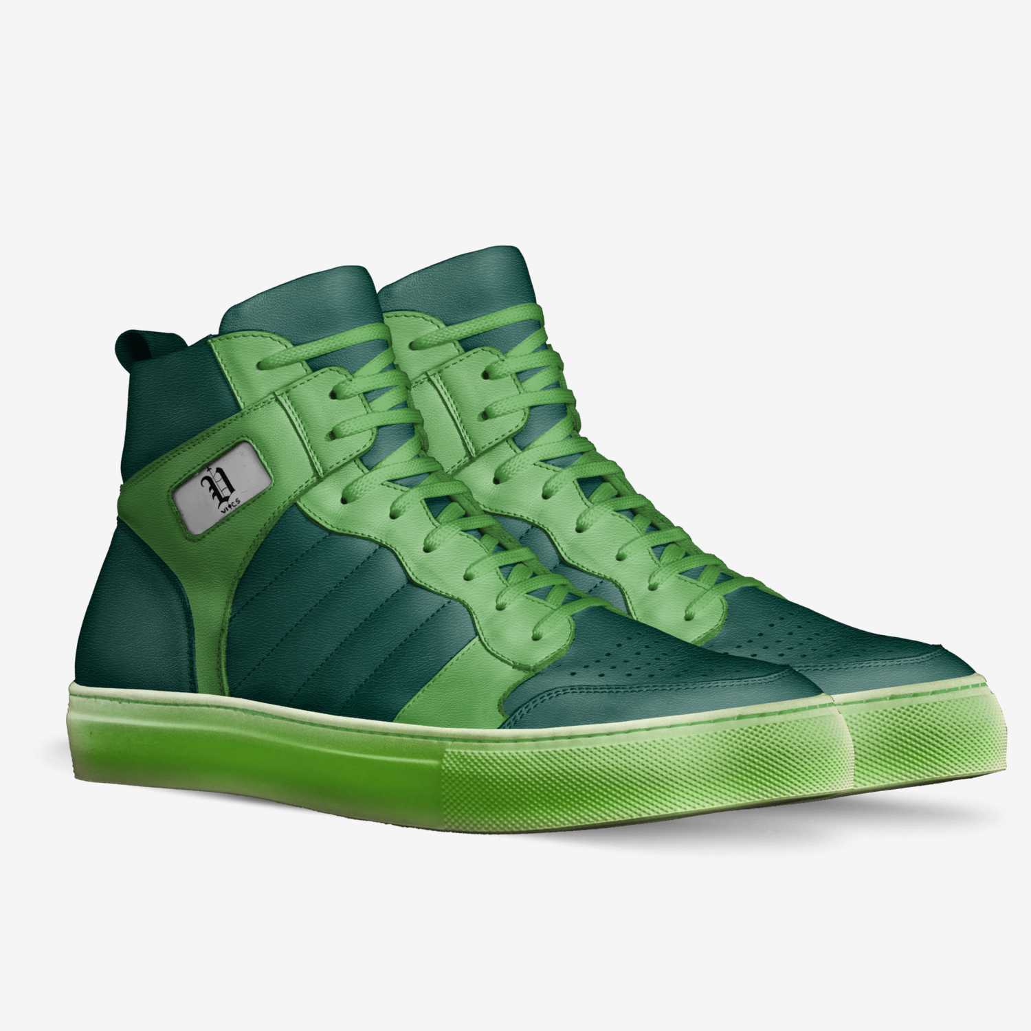 vics green style custom made in Italy shoes by Brayden Murphy | Double view