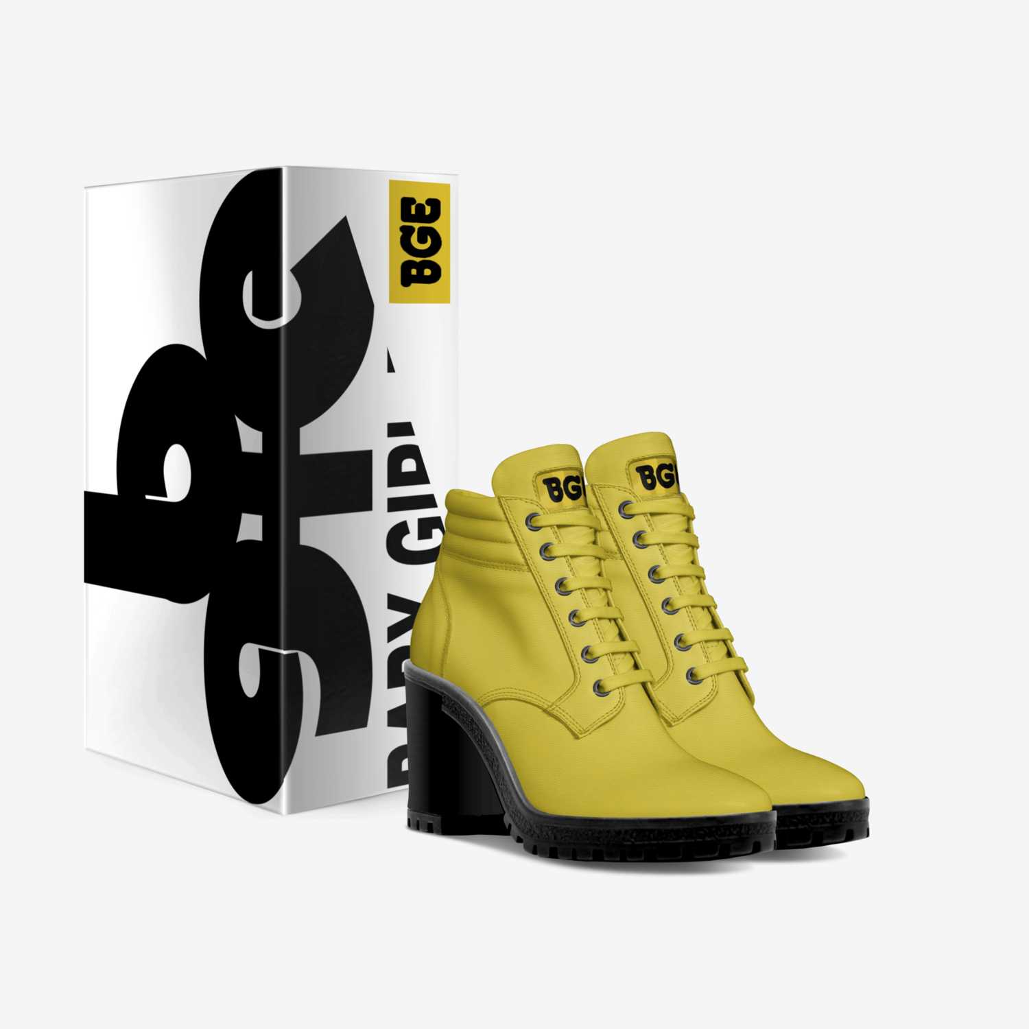 Canary Boot Heel custom made in Italy shoes by Baby-girl Elite | Box view