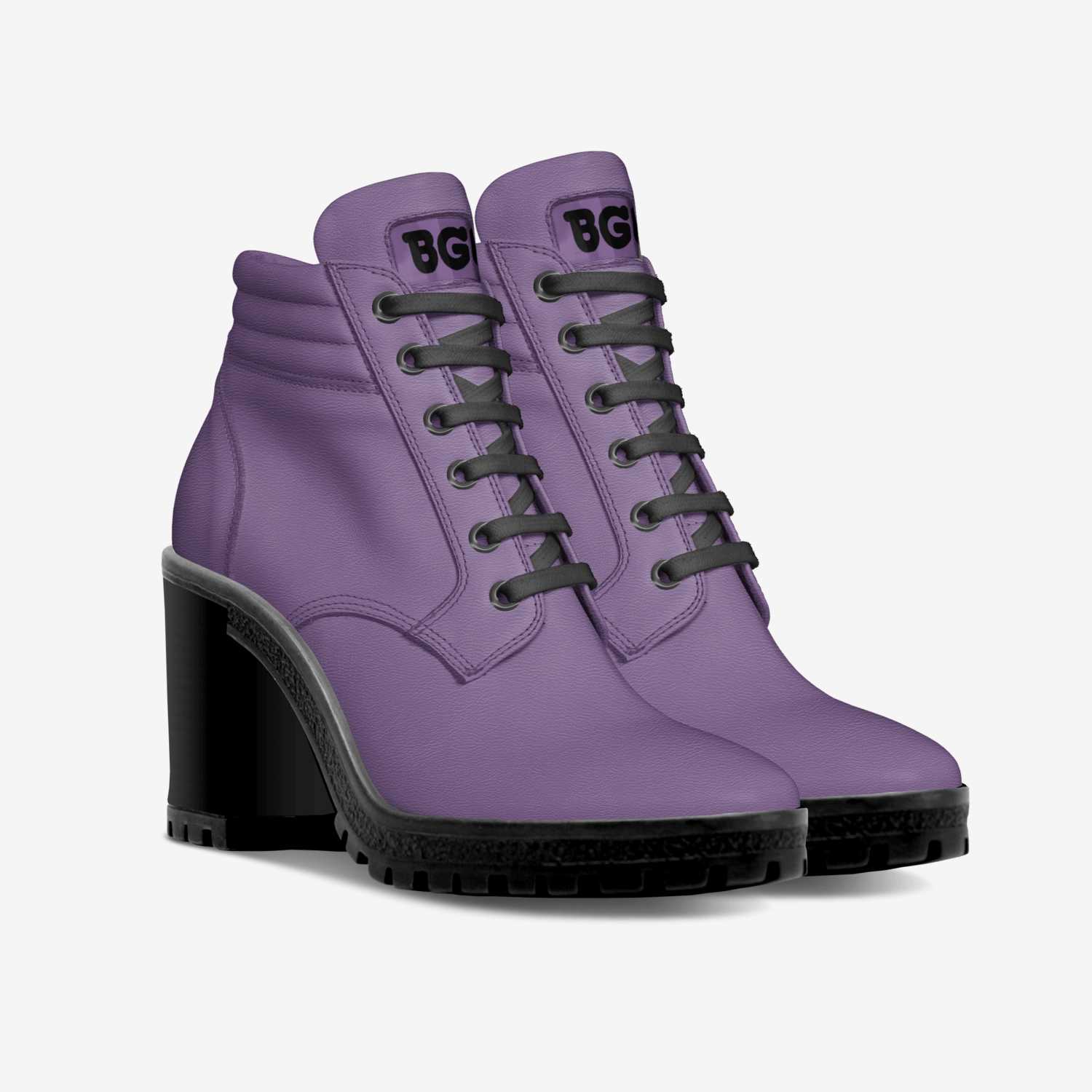 Purple Boot Heel custom made in Italy shoes by Being Great Every Day | Double view