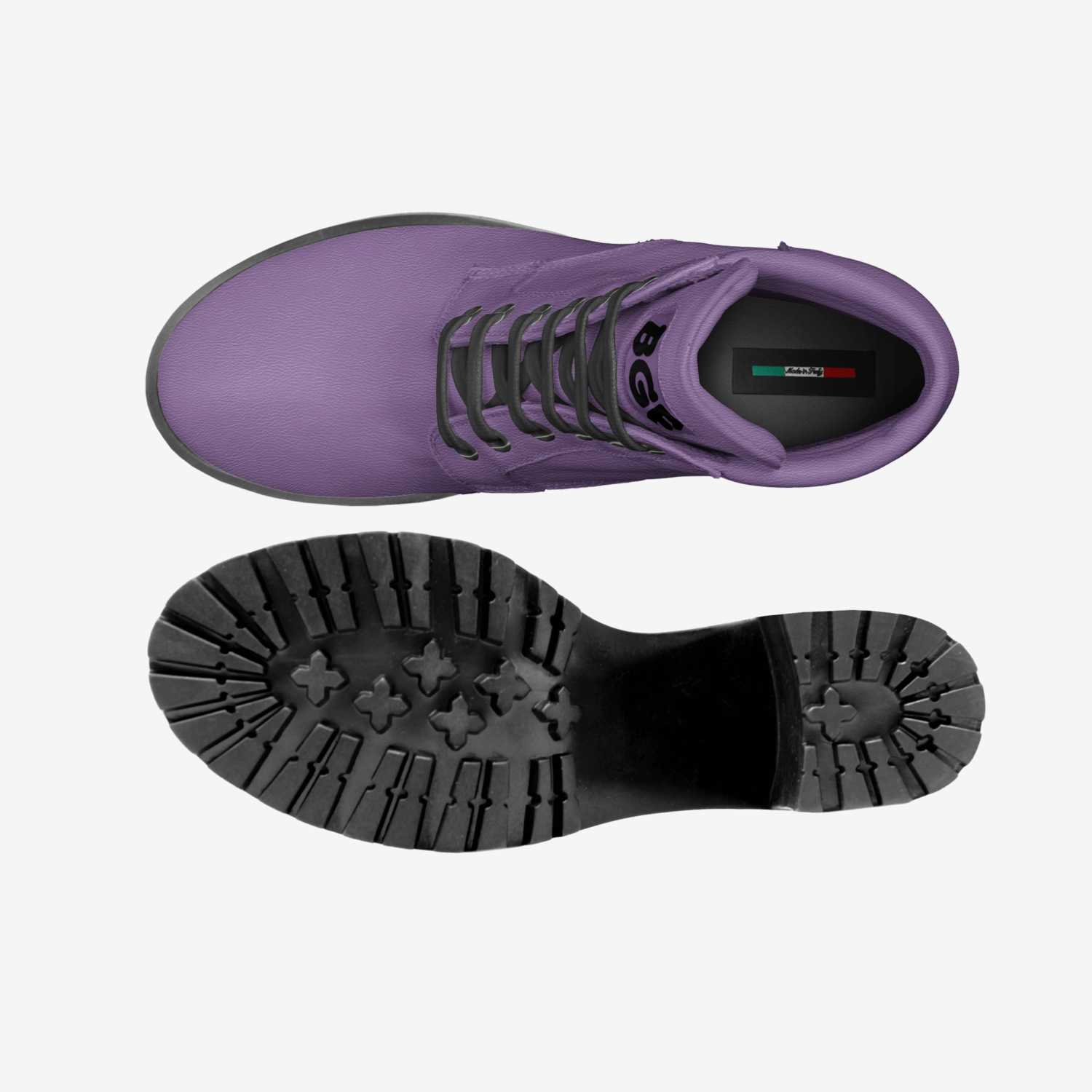 Purple Boot Heel custom made in Italy shoes by Being Great Every Day | Top view