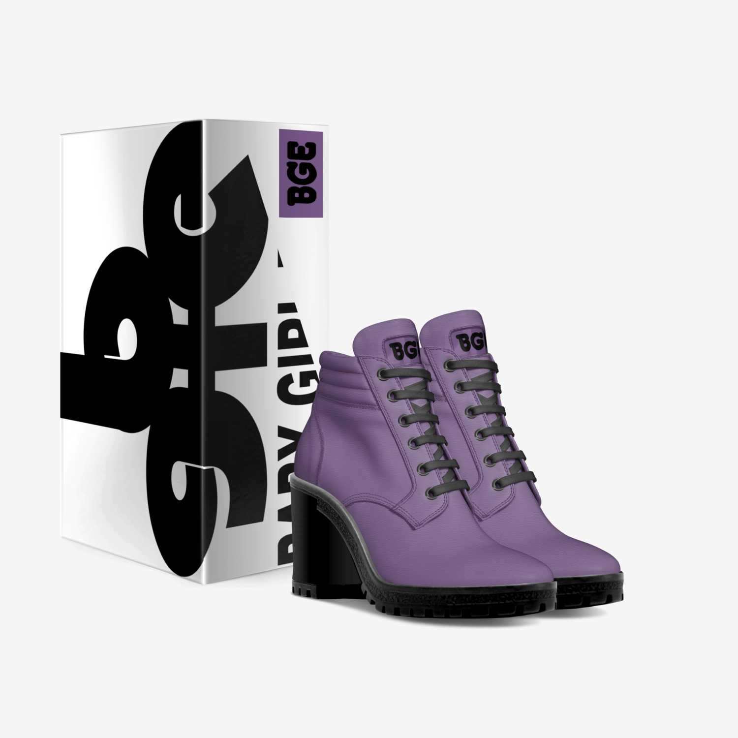 Purple Boot Heel custom made in Italy shoes by Baby-girl Elite | Box view