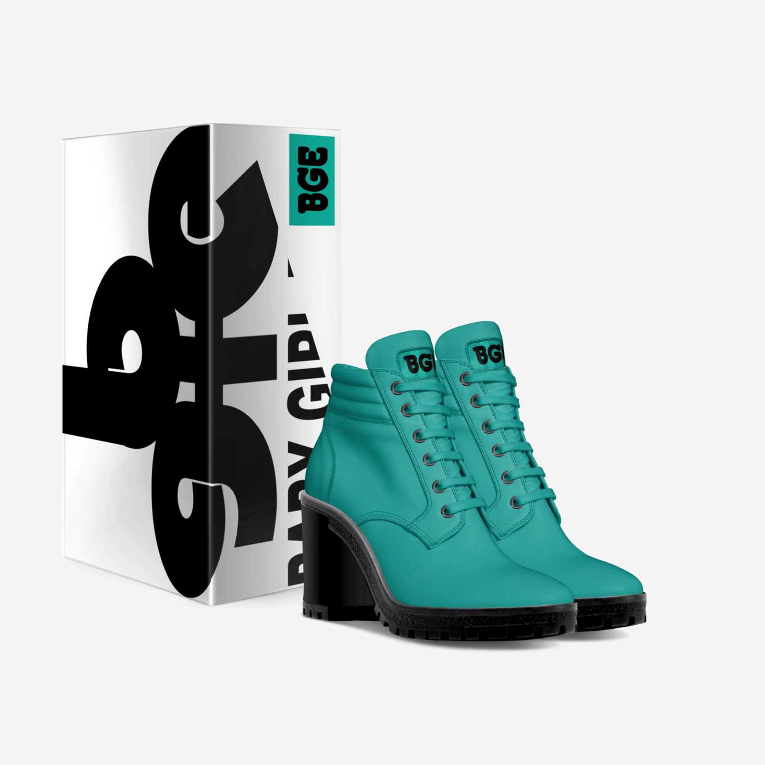 Aqua Boot Heel custom made in Italy shoes by Baby-girl Elite | Box view