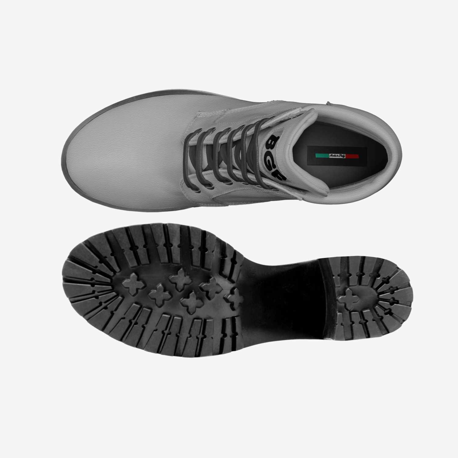 Grey Boot Heel custom made in Italy shoes by Being Great Every Day | Top view