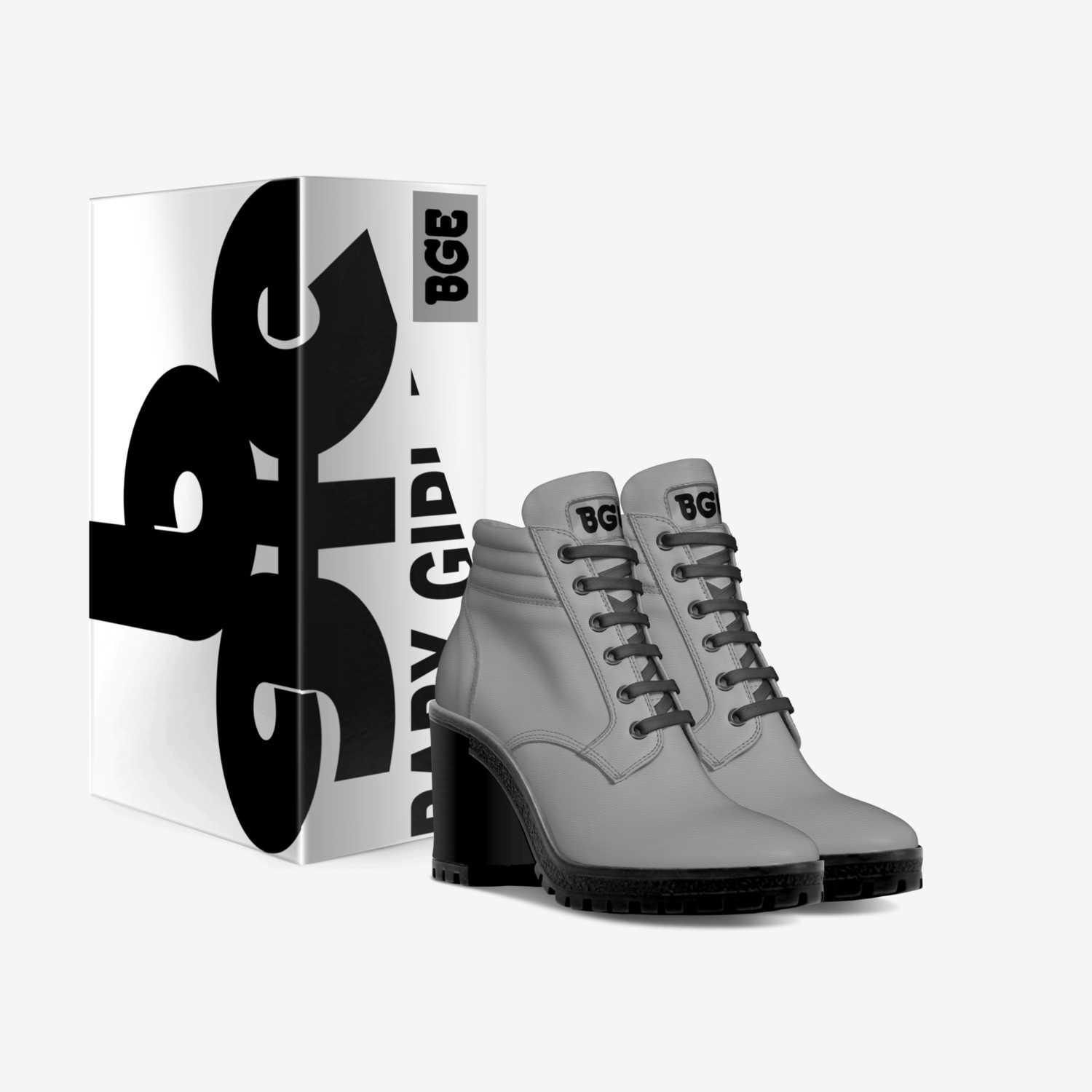 Grey Boot Heel custom made in Italy shoes by Krishan Myrick | Box view