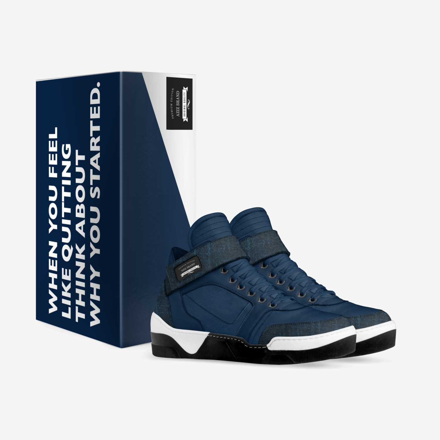 Aziz X 1s Blue custom made in Italy shoes by Benquan Petty | Box view