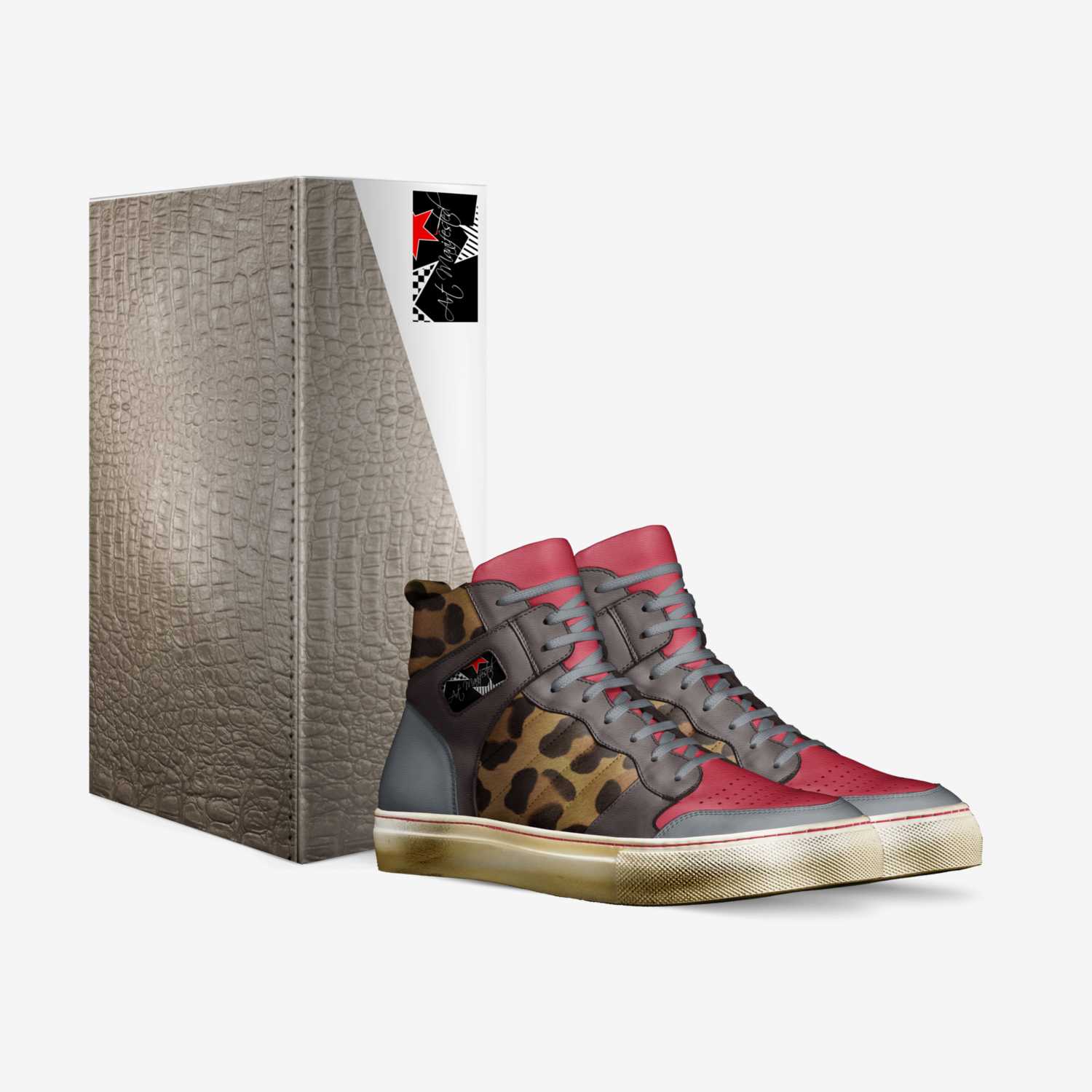 Cheeta Impression  custom made in Italy shoes by E. Mccalla | Box view