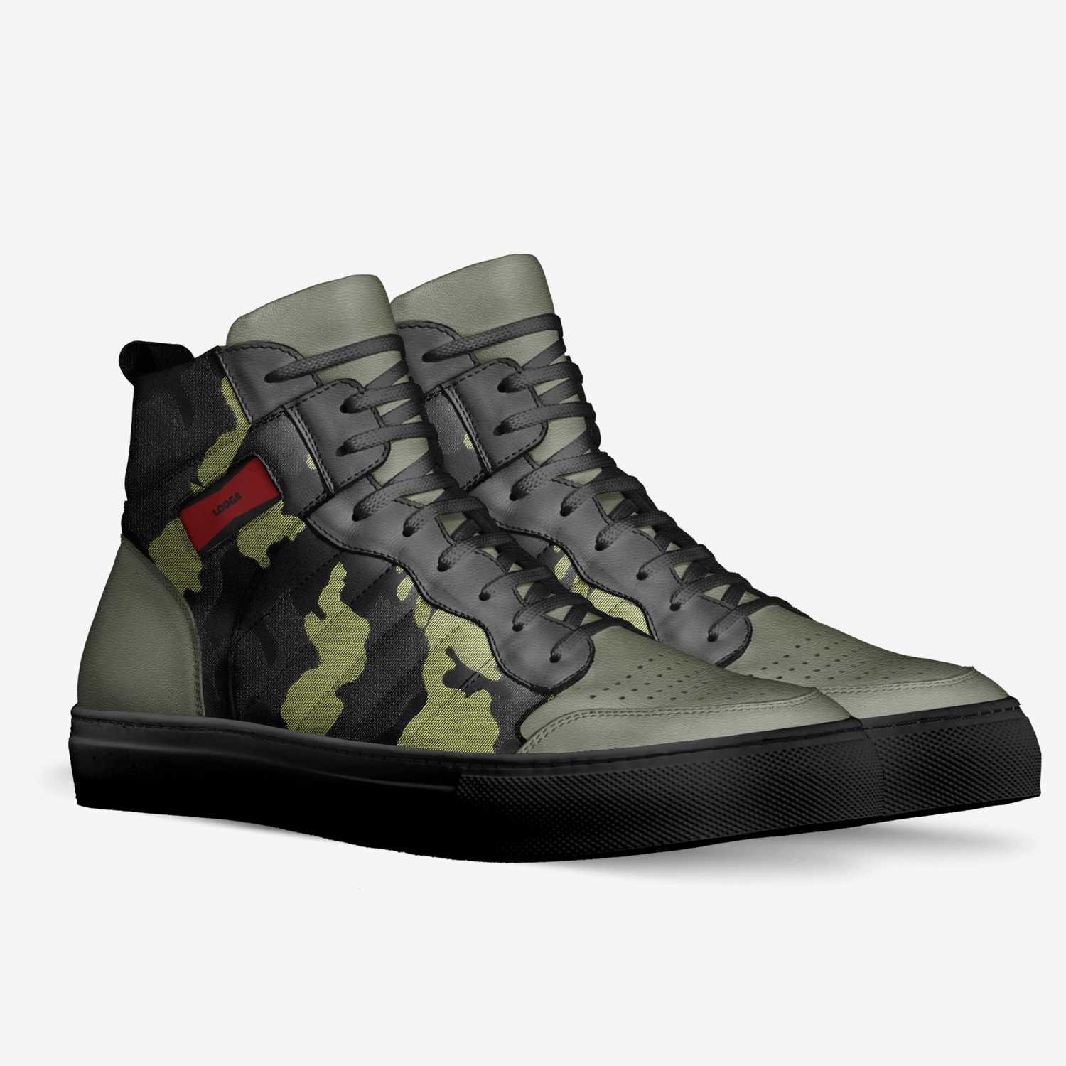 LOOGA CAMO-BLACK custom made in Italy shoes by Hugues Nazaire | Double view