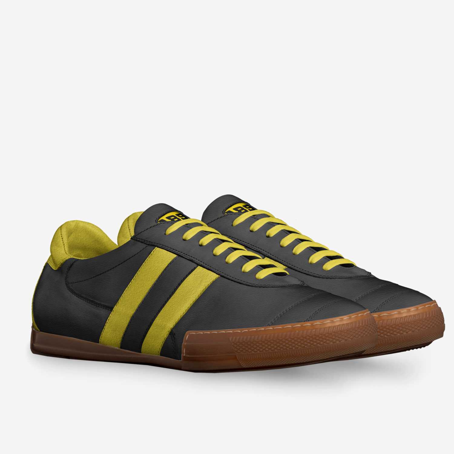 1898 stripe custom made in Italy shoes by B-work Footwear | Double view