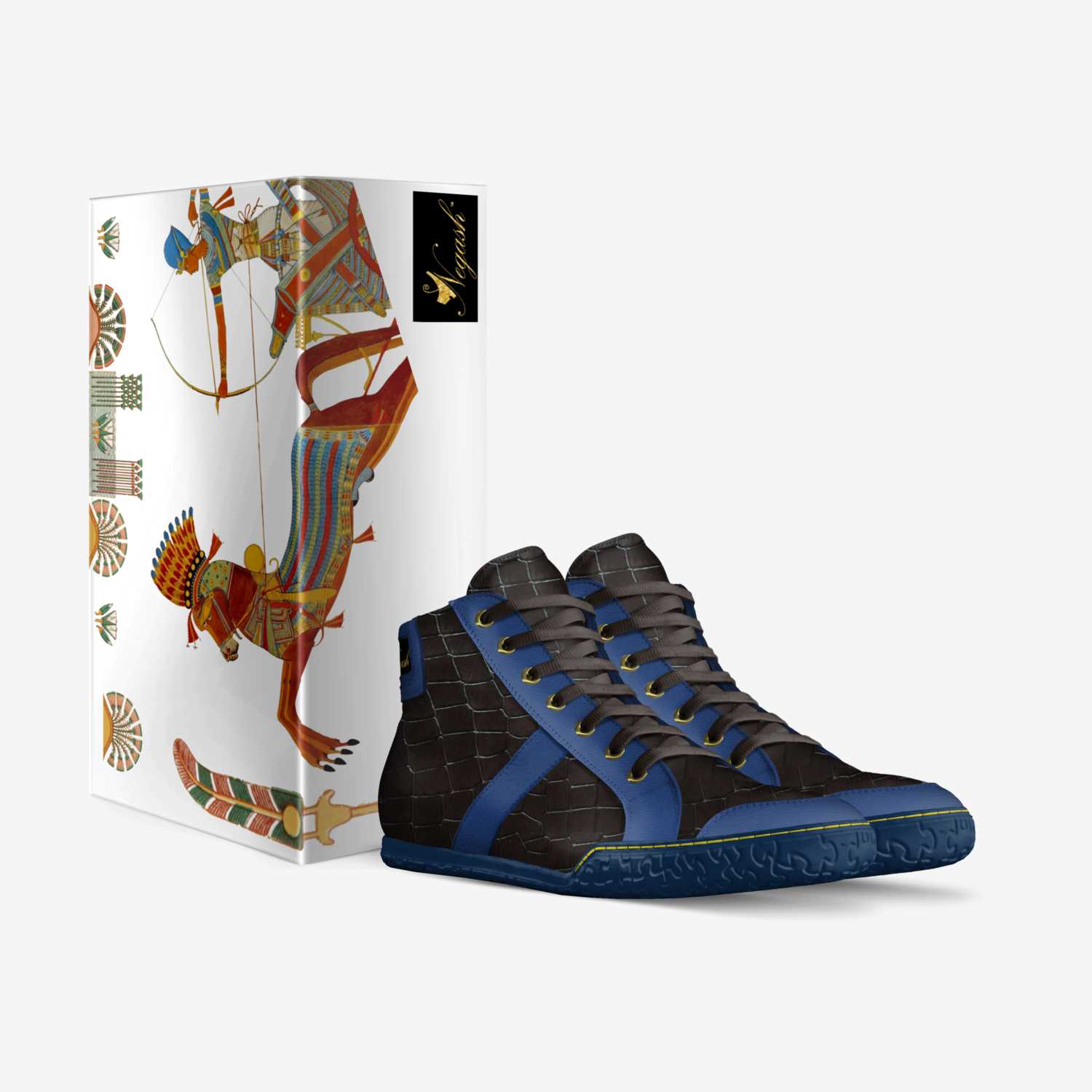 Negash Sobek Blu custom made in Italy shoes by Rocklin Negash | Box view