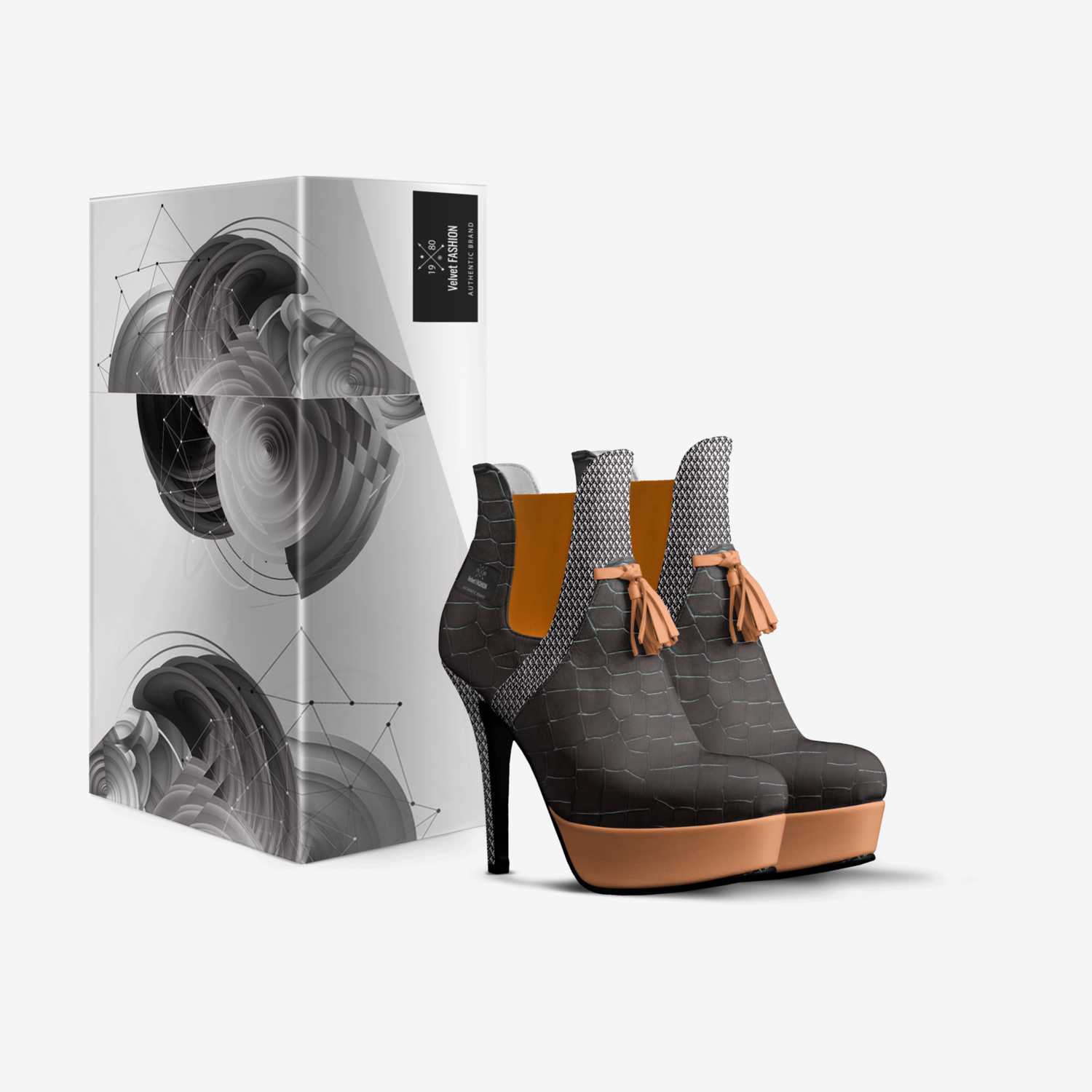 Velvet FASHION custom made in Italy shoes by Shantae Esannason | Box view