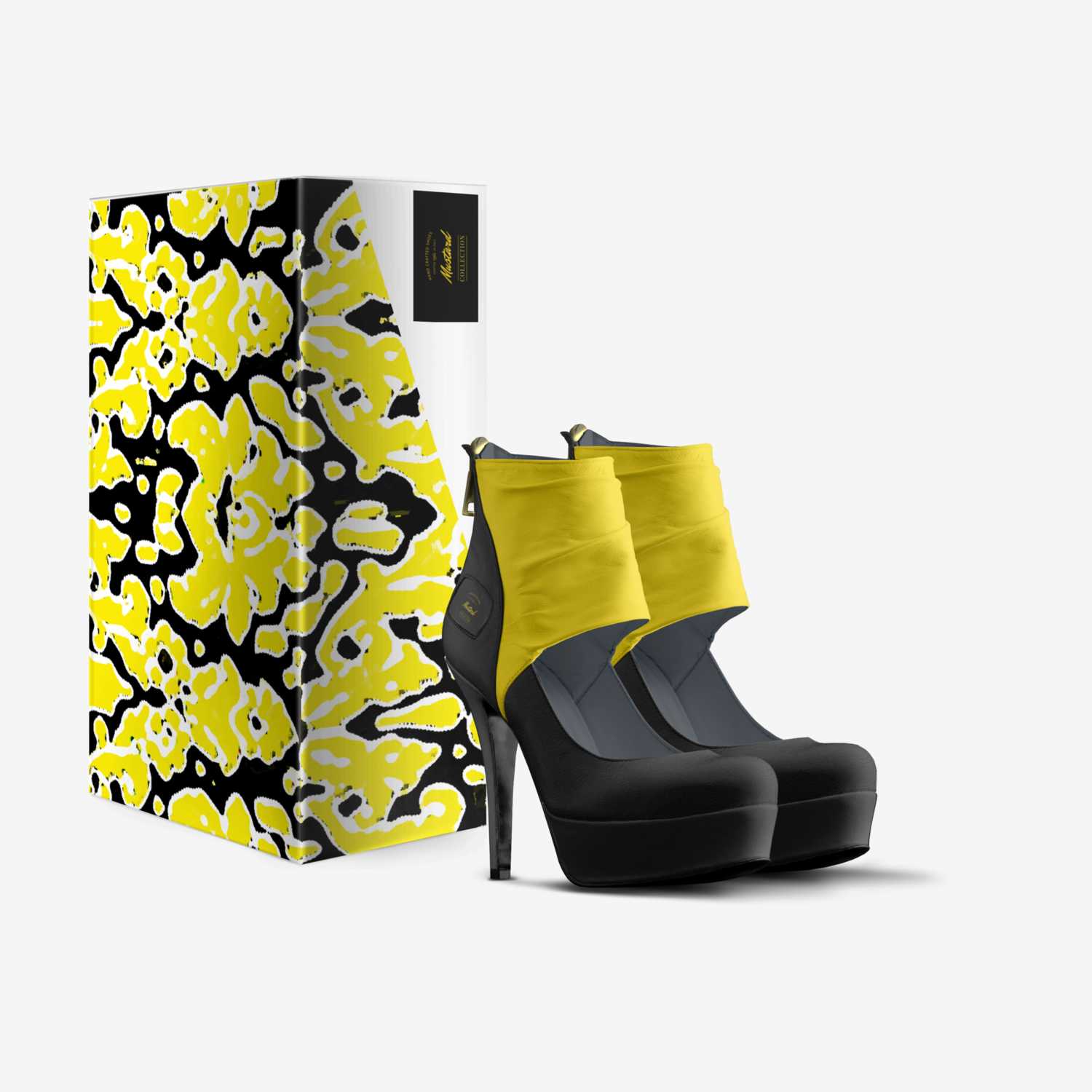 Mustard custom made in Italy shoes by Jessica Slater | Box view