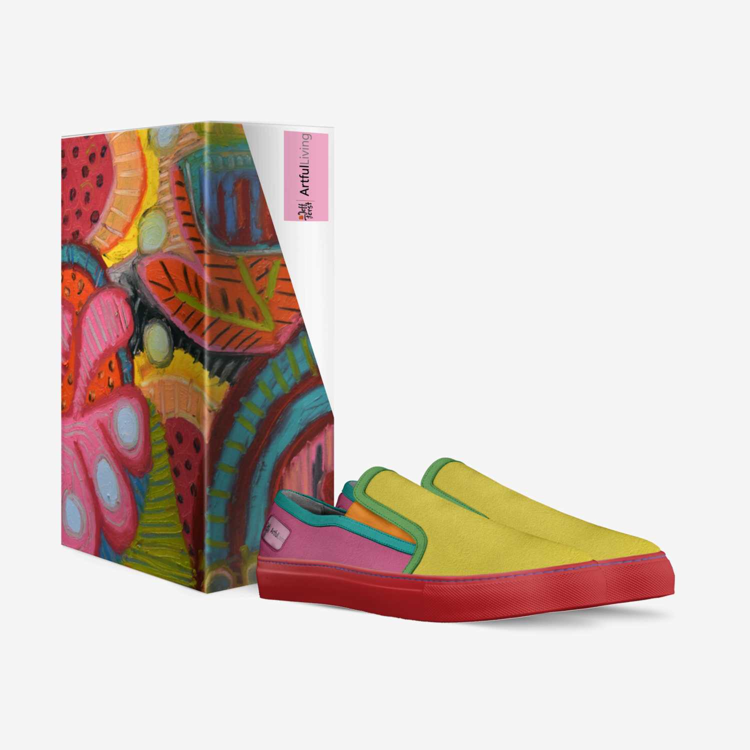 Artful Rainbow custom made in Italy shoes by Jeff Ferst | Box view