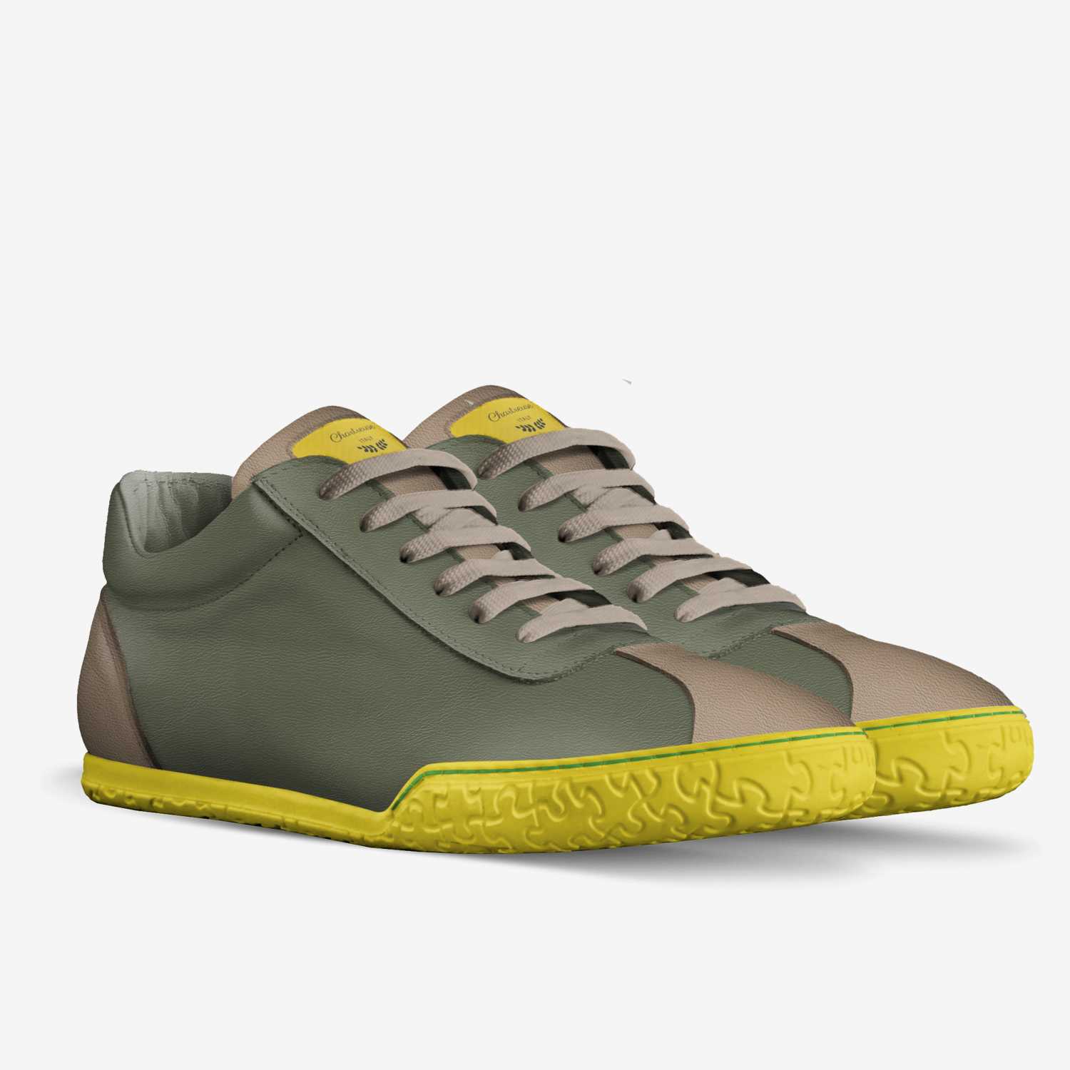 Chartreuse custom made in Italy shoes by Maria Sabljak | Double view