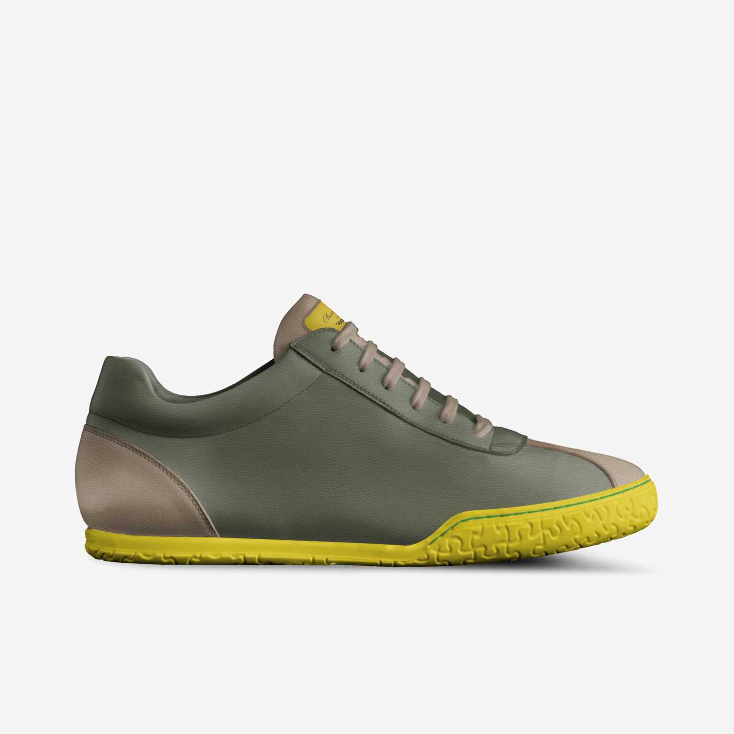 Chartreuse custom made in Italy shoes by Maria Sabljak | Side view
