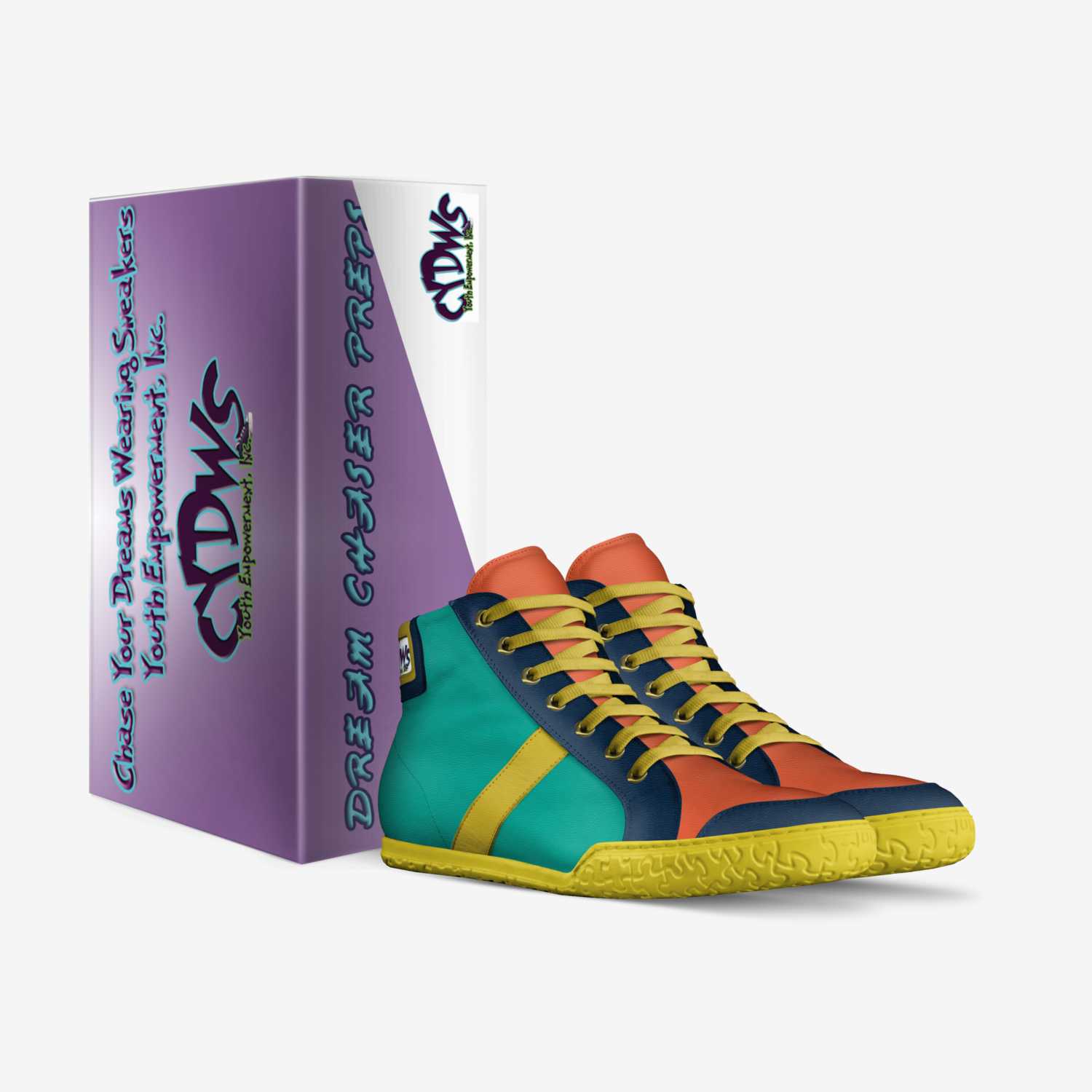 Dream Chaser Preps custom made in Italy shoes by Chase Your Dreams Wearing Sneakers Youth Empowerment, Inc. | Box view