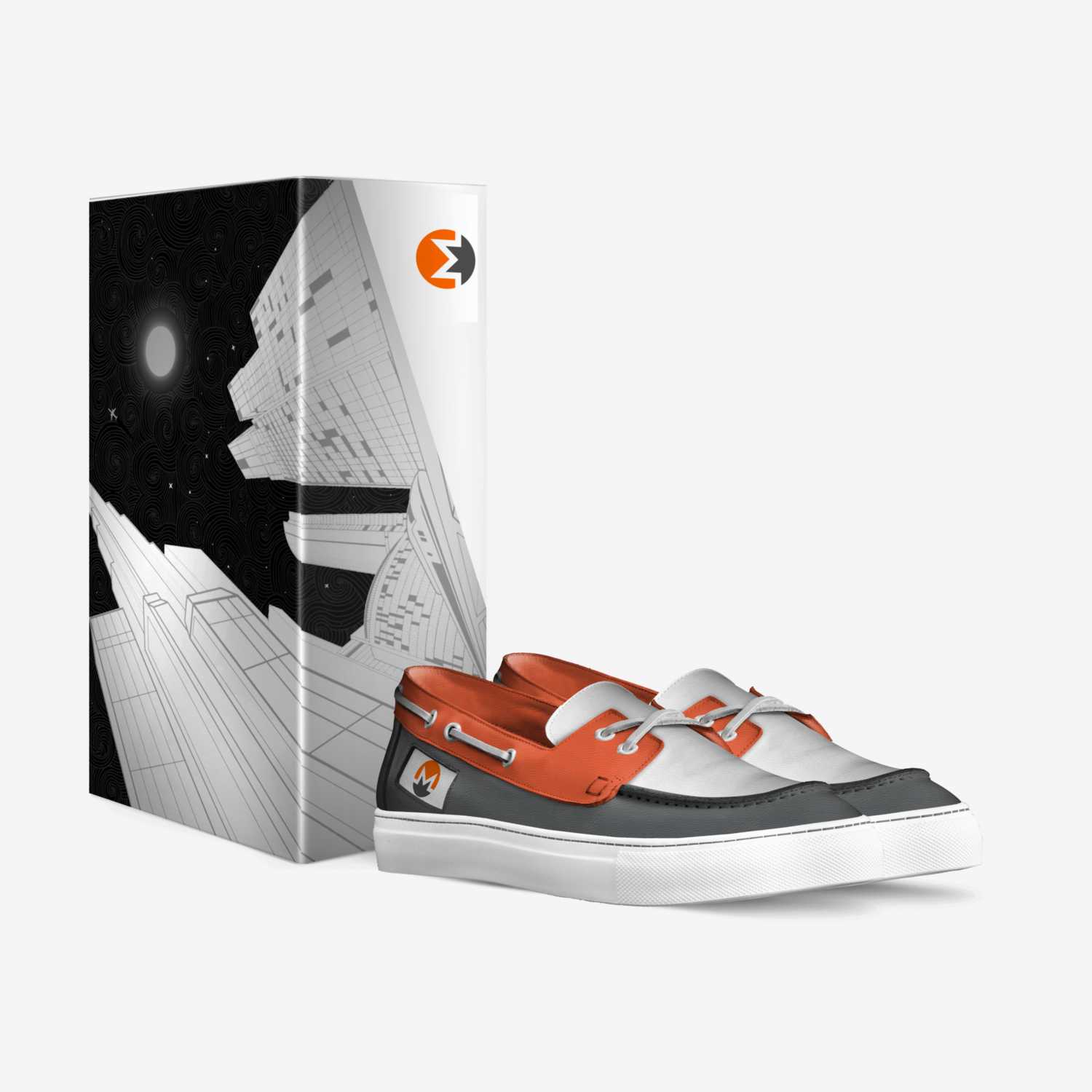 Monero custom made in Italy shoes by Crypto Shoes | Box view