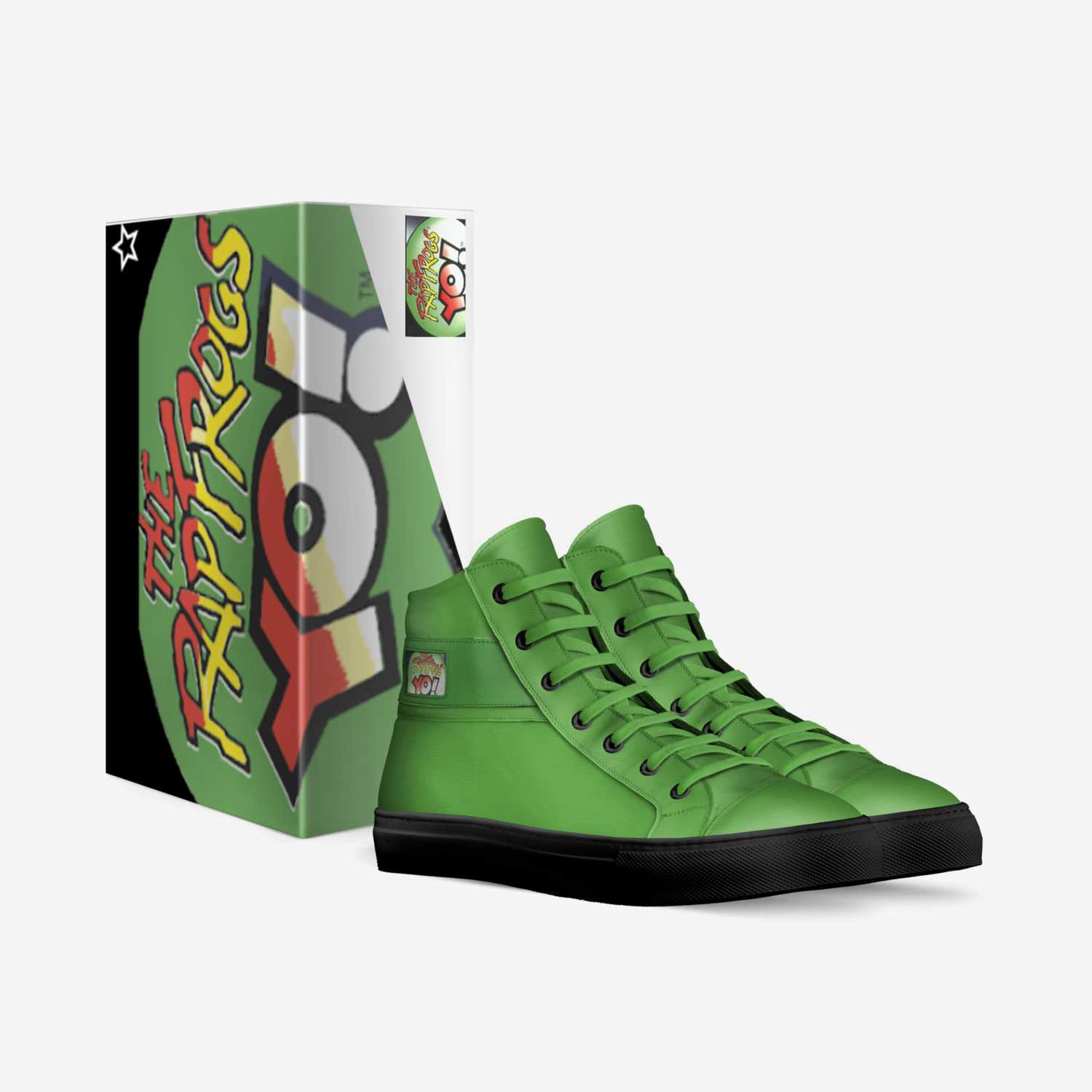 The Rap Frogs Yo! custom made in Italy shoes by Arnold Glasker | Box view