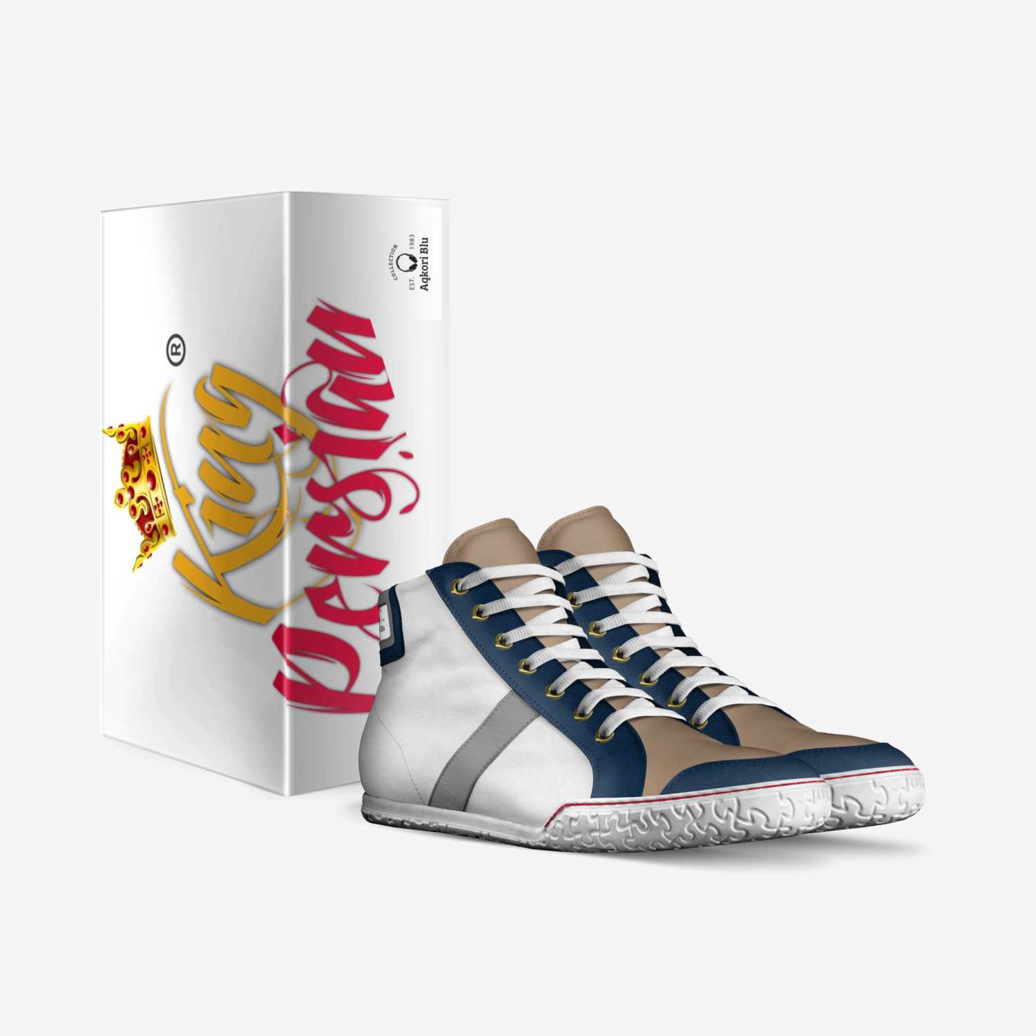 Aqkori Blu custom made in Italy shoes by Kiing Perzian | Box view