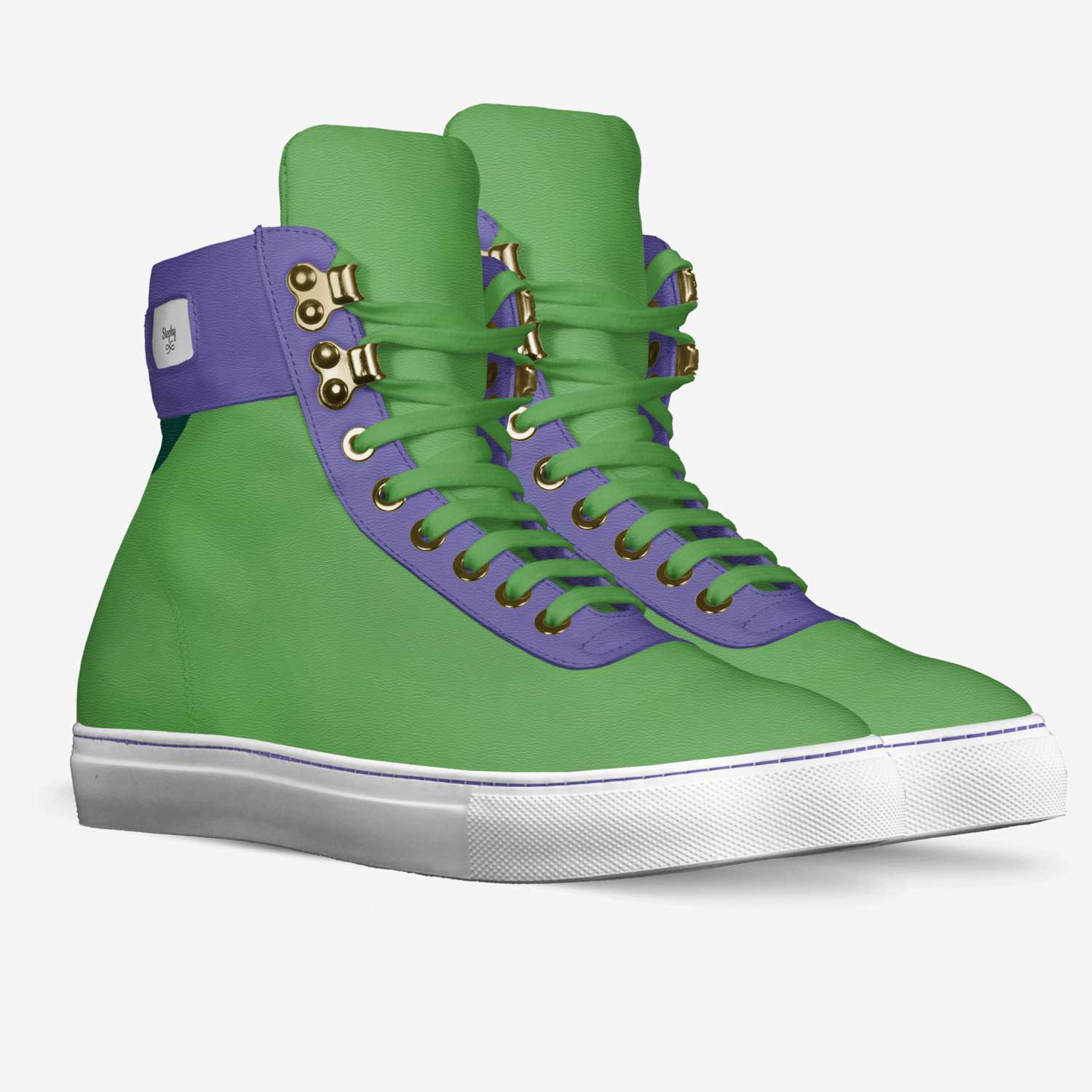 Hulk custom made in Italy shoes by Stephanie Frank | Double view