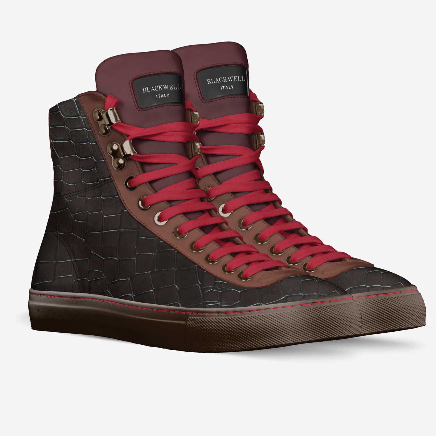 Red Dragon custom made in Italy shoes by Lawrence D. Blackwell | Double view