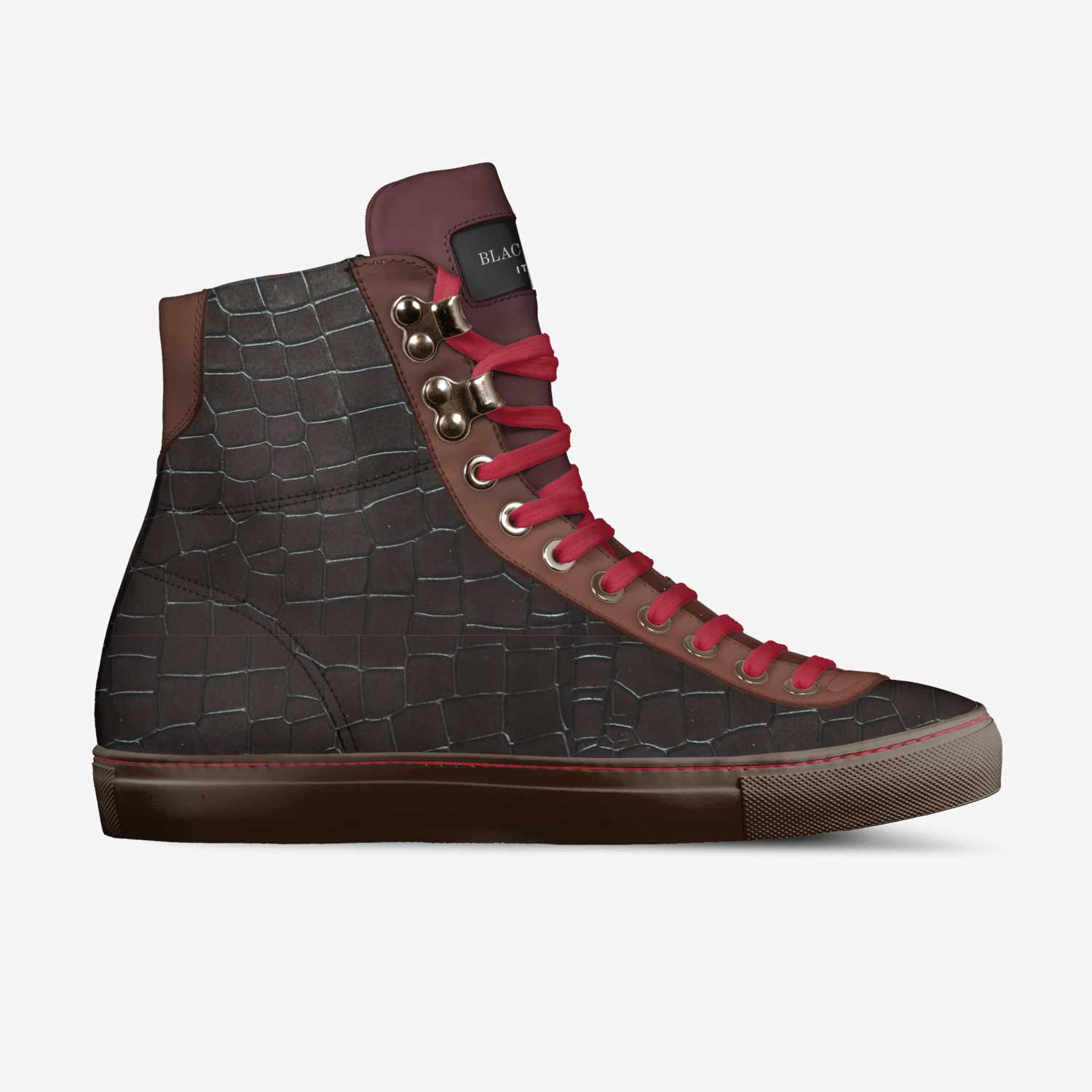 Red Dragon custom made in Italy shoes by Lawrence D. Blackwell | Side view