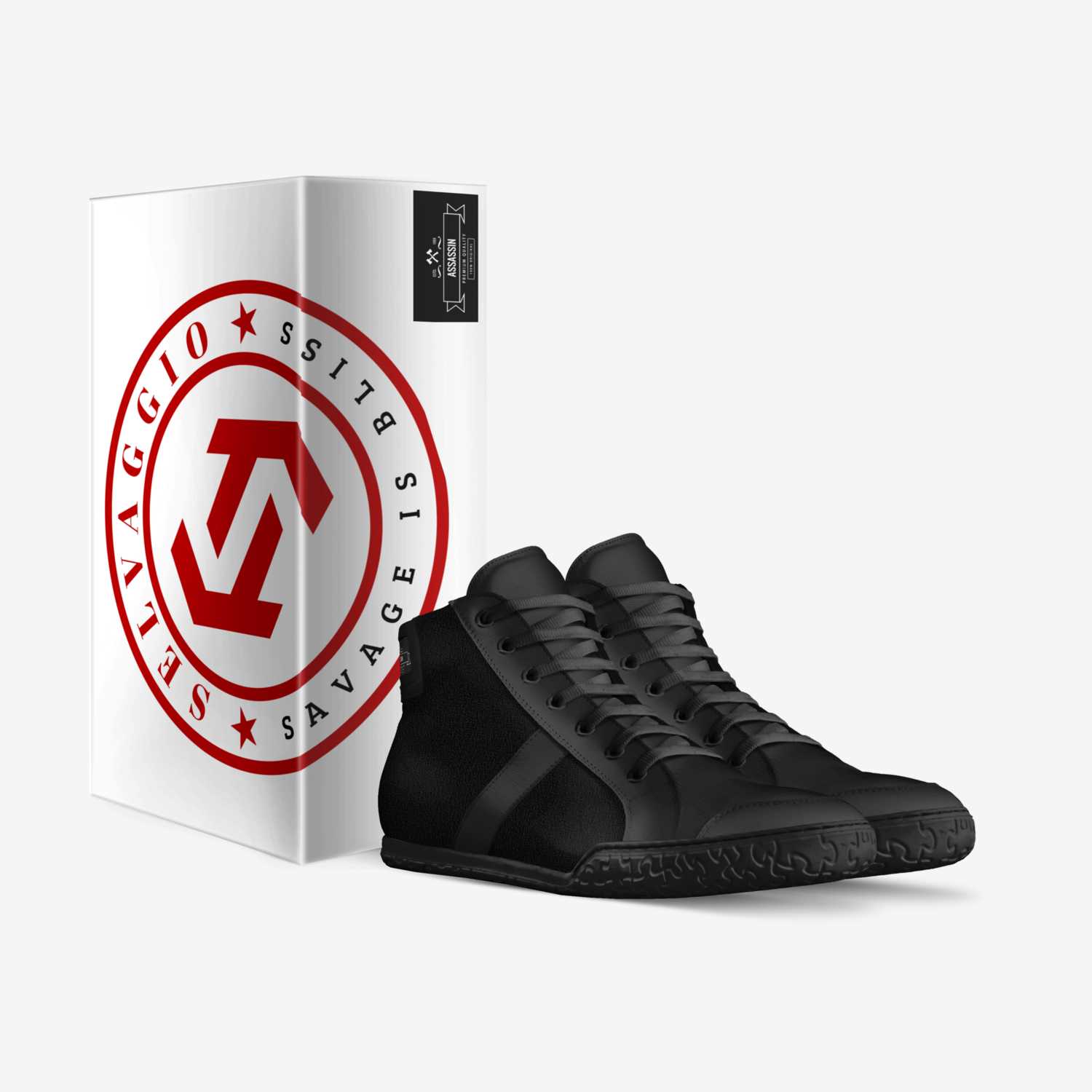 assassin custom made in Italy shoes by Dionte Anderson | Box view