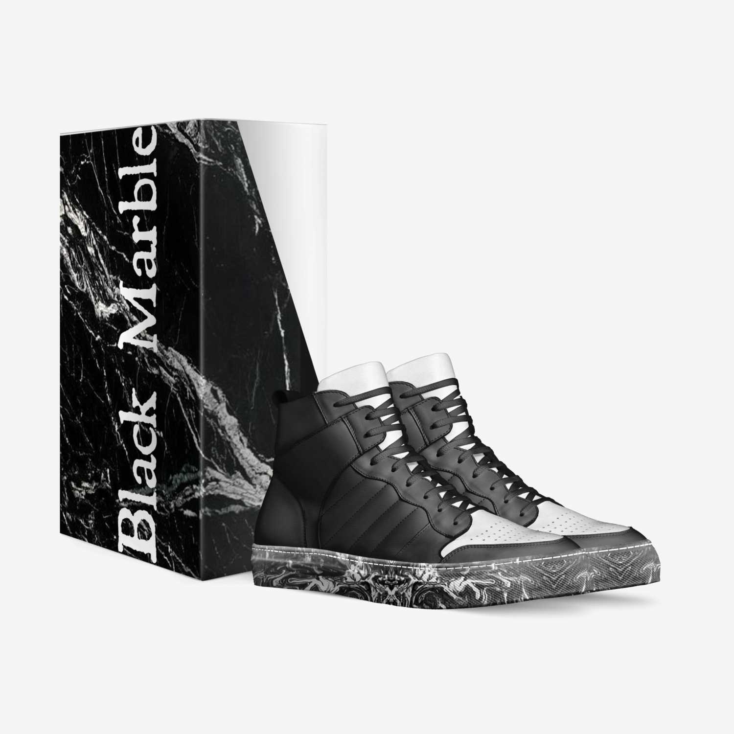 Black Marble custom made in Italy shoes by Maneesh Chatman | Box view