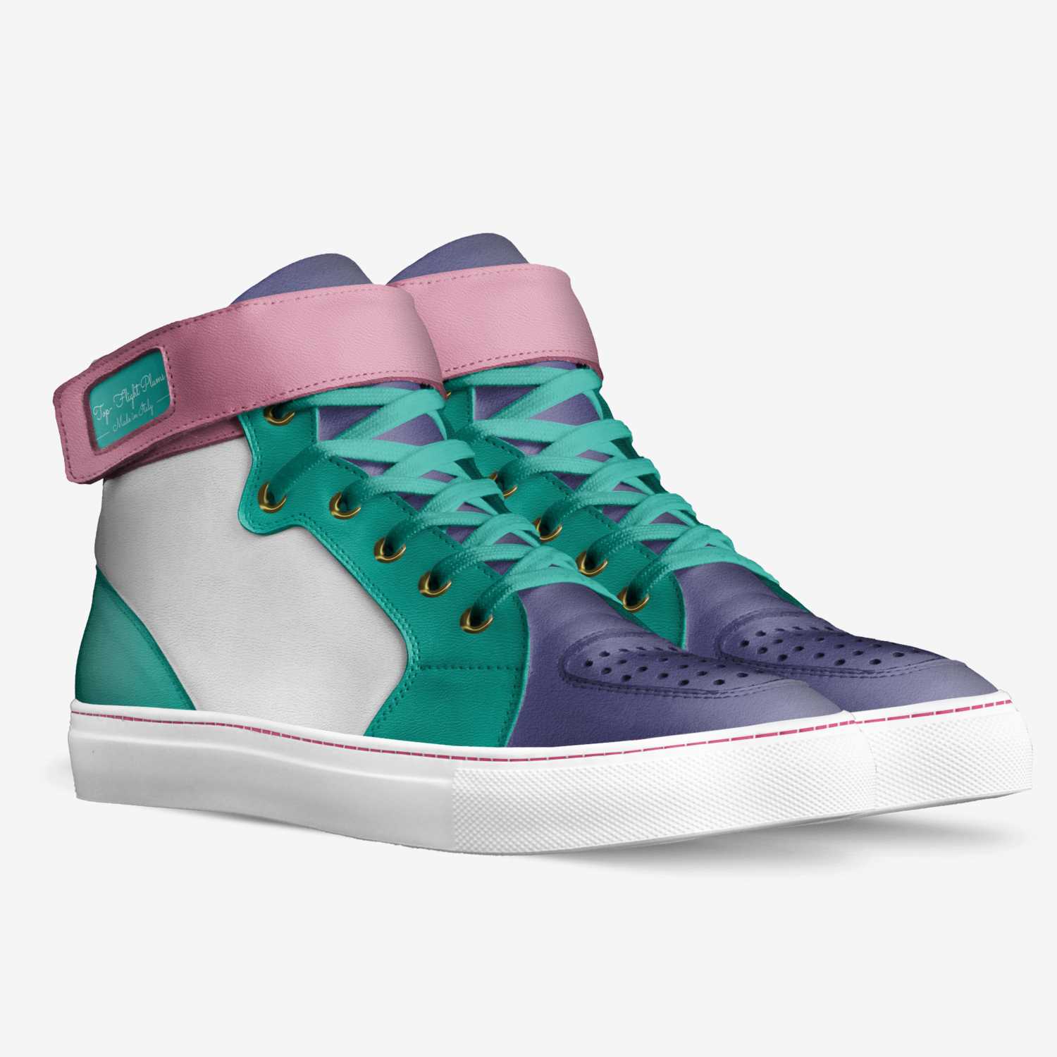 Top- Flight Plums custom made in Italy shoes by Queen Carr | Double view