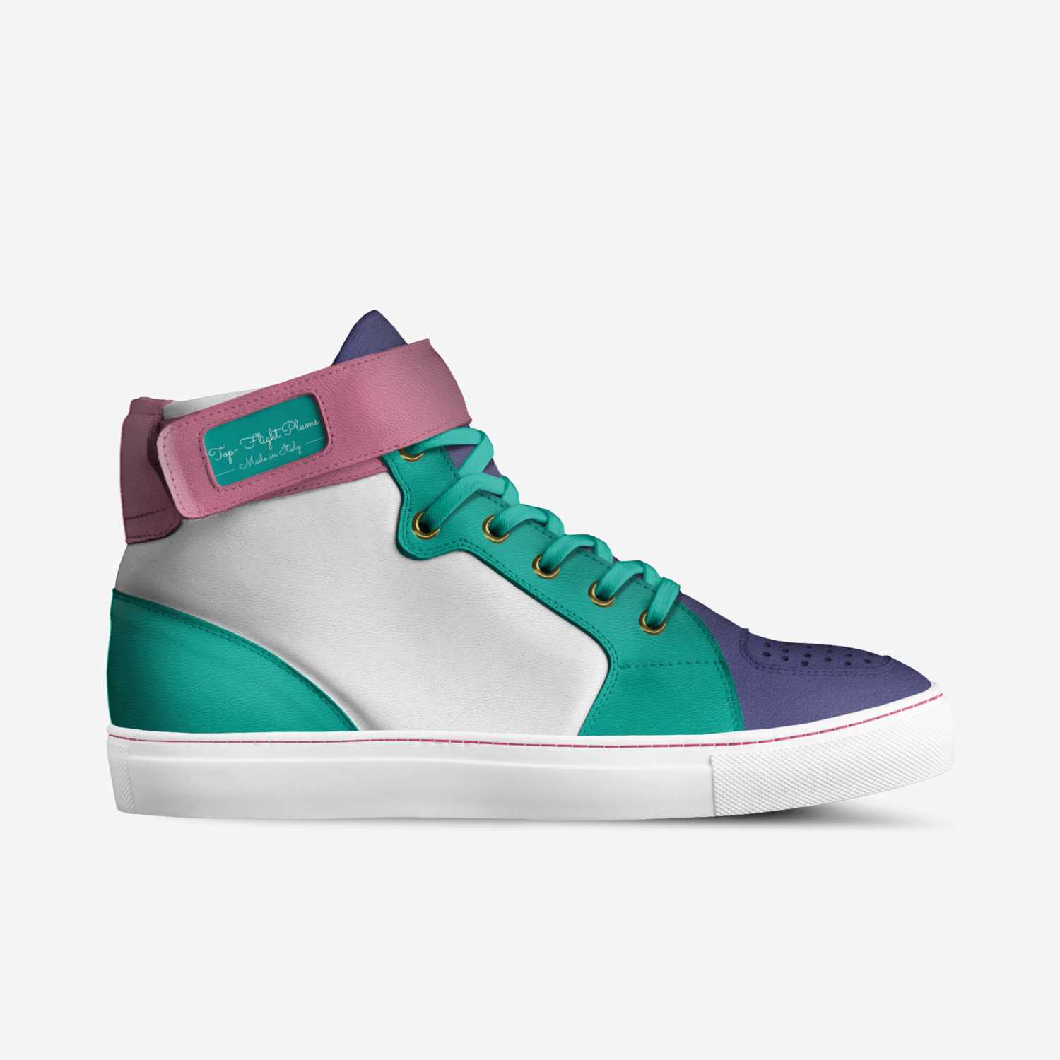 Top- Flight Plums custom made in Italy shoes by Queen Carr | Side view