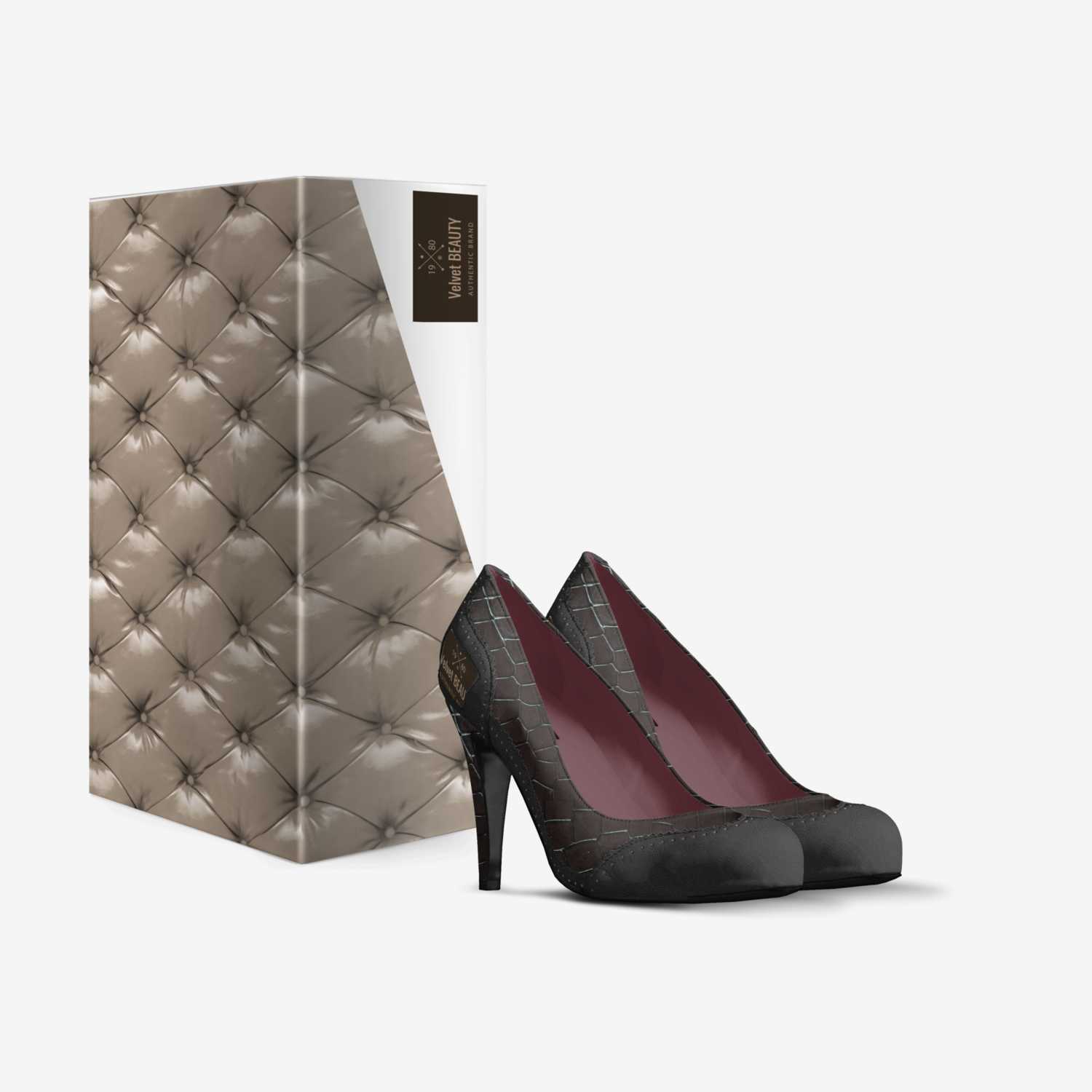 Velvet BEAUTY custom made in Italy shoes by Shantae Esannason | Box view