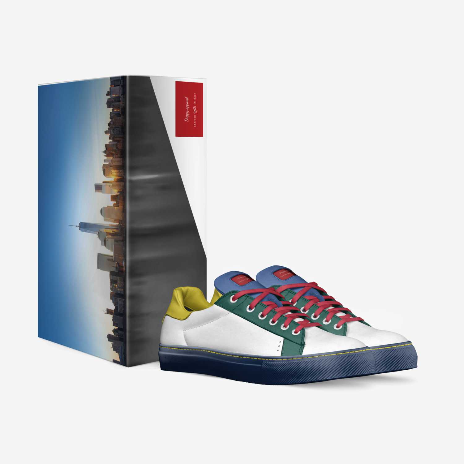 Drippy apparel custom made in Italy shoes by Xavier Riggsbee | Box view