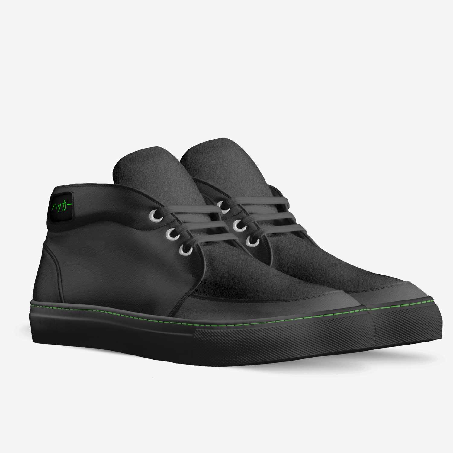 HackAttack Black custom made in Italy shoes by Kat Valentine | Double view