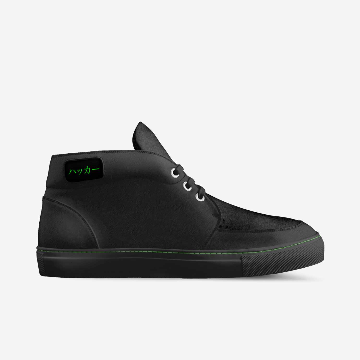 HackAttack Black custom made in Italy shoes by Kat Valentine | Side view
