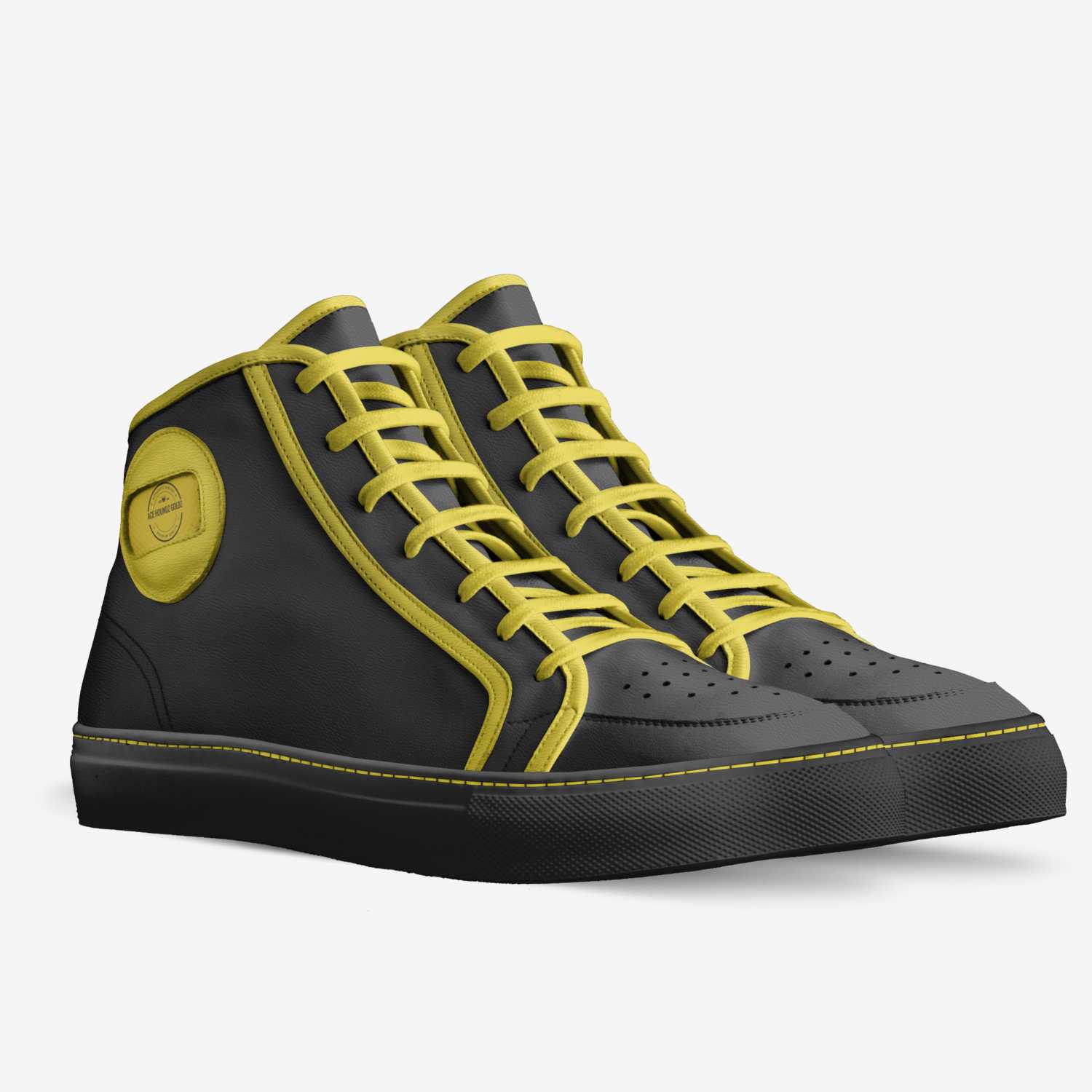Ace Houndz Goldz custom made in Italy shoes by Joshua Wheaton Gold6ixes | Double view