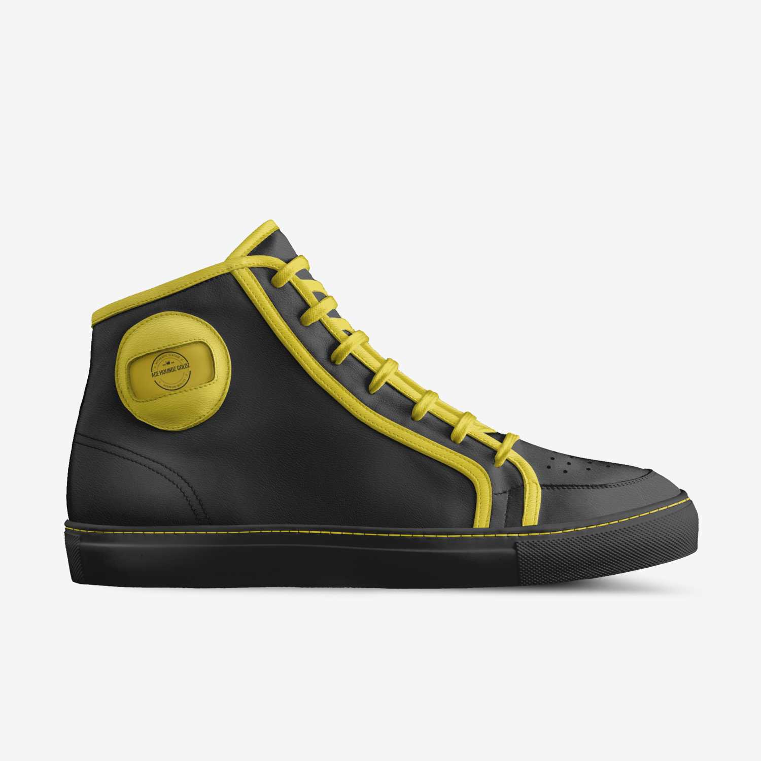 Ace Houndz Goldz custom made in Italy shoes by Joshua Wheaton Gold6ixes | Side view