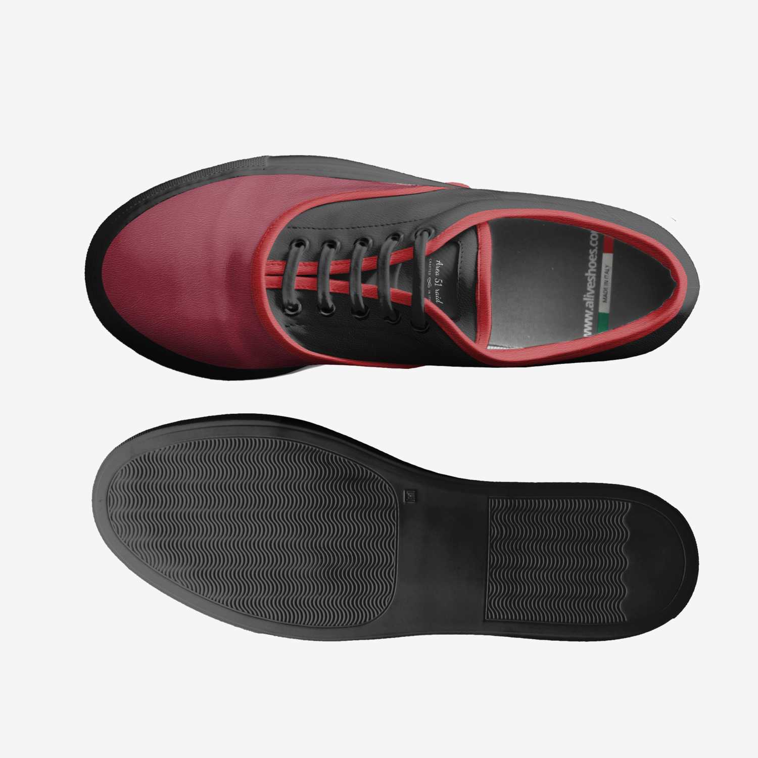 Area 51 raid custom made in Italy shoes by Kimberly Bernstorff | Top view