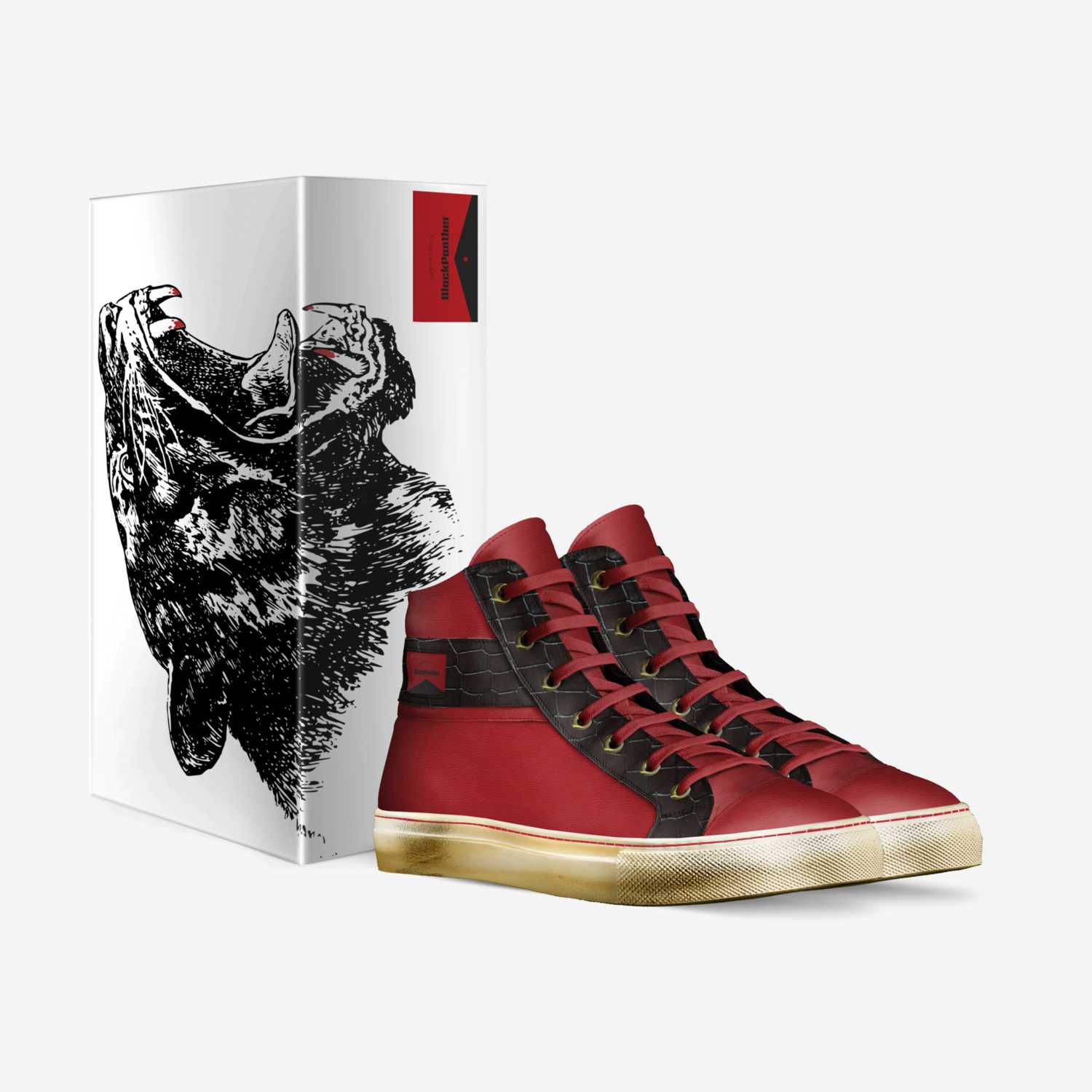 BlackPanther custom made in Italy shoes by Strike Your Sporting Side | Box view