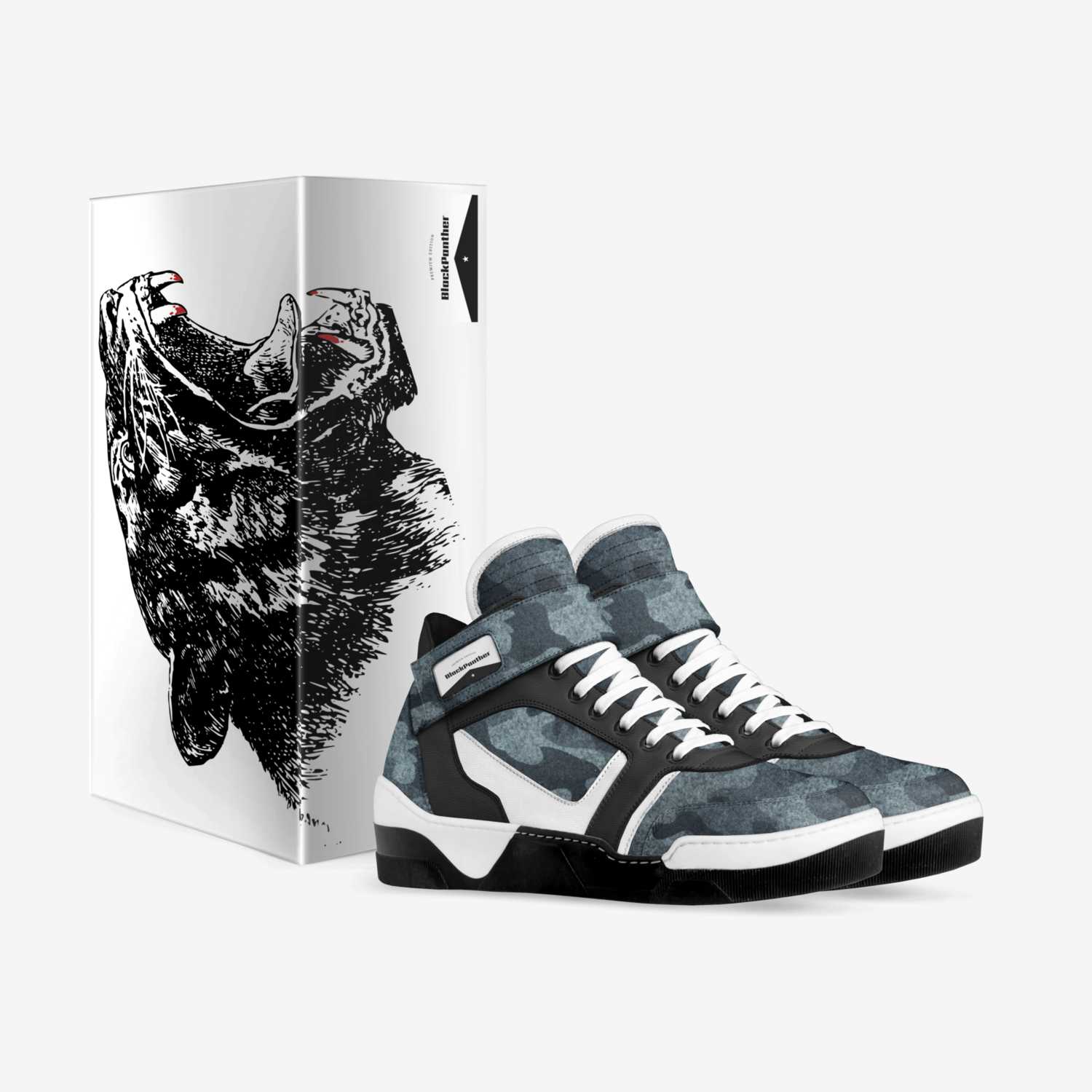 BlackPanther custom made in Italy shoes by Strike Your Sporting Side | Box view