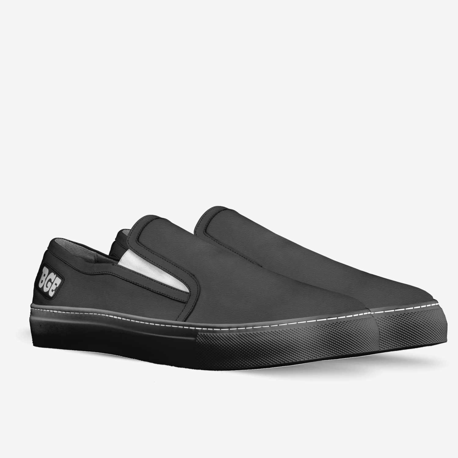 Smooth Black custom made in Italy shoes by Being Great Every Day | Double view