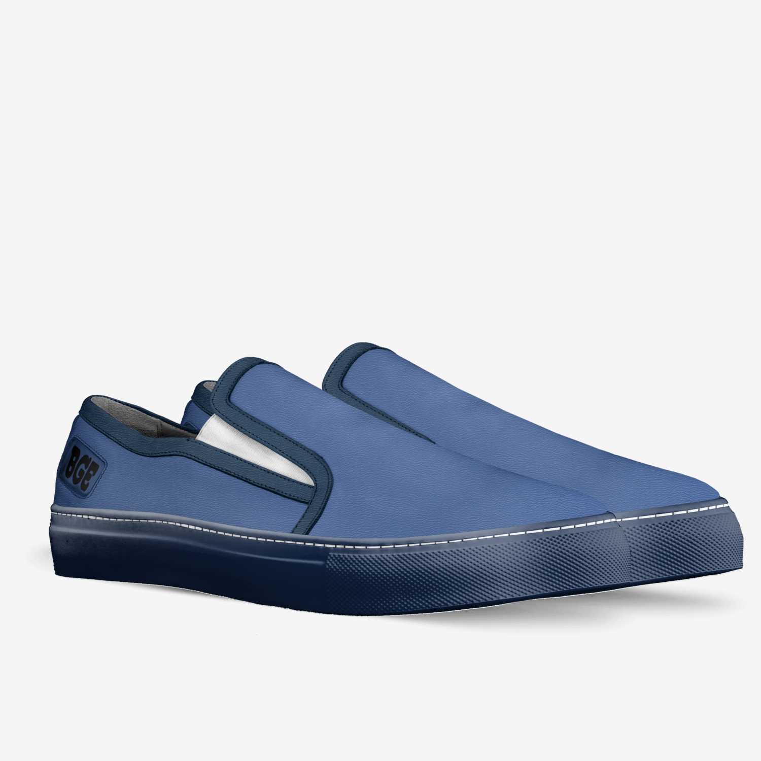 Smooth Blue custom made in Italy shoes by Being Great Every Day | Double view