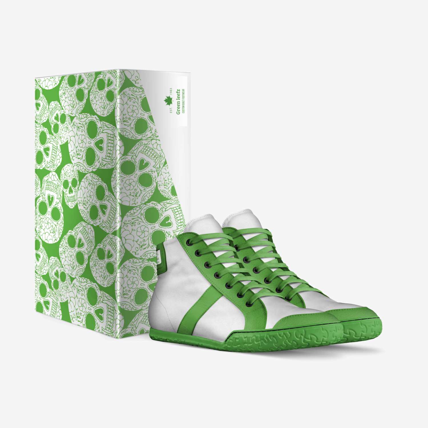Green leefz  custom made in Italy shoes by Thomas Poindexter | Box view