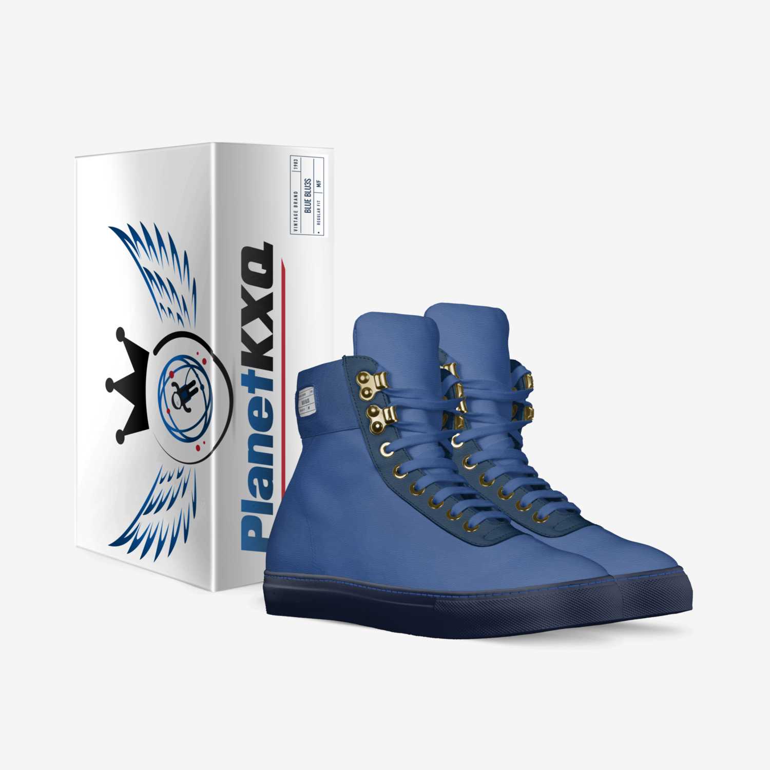 Blue Blu3s custom made in Italy shoes by Kxng Ko | Box view